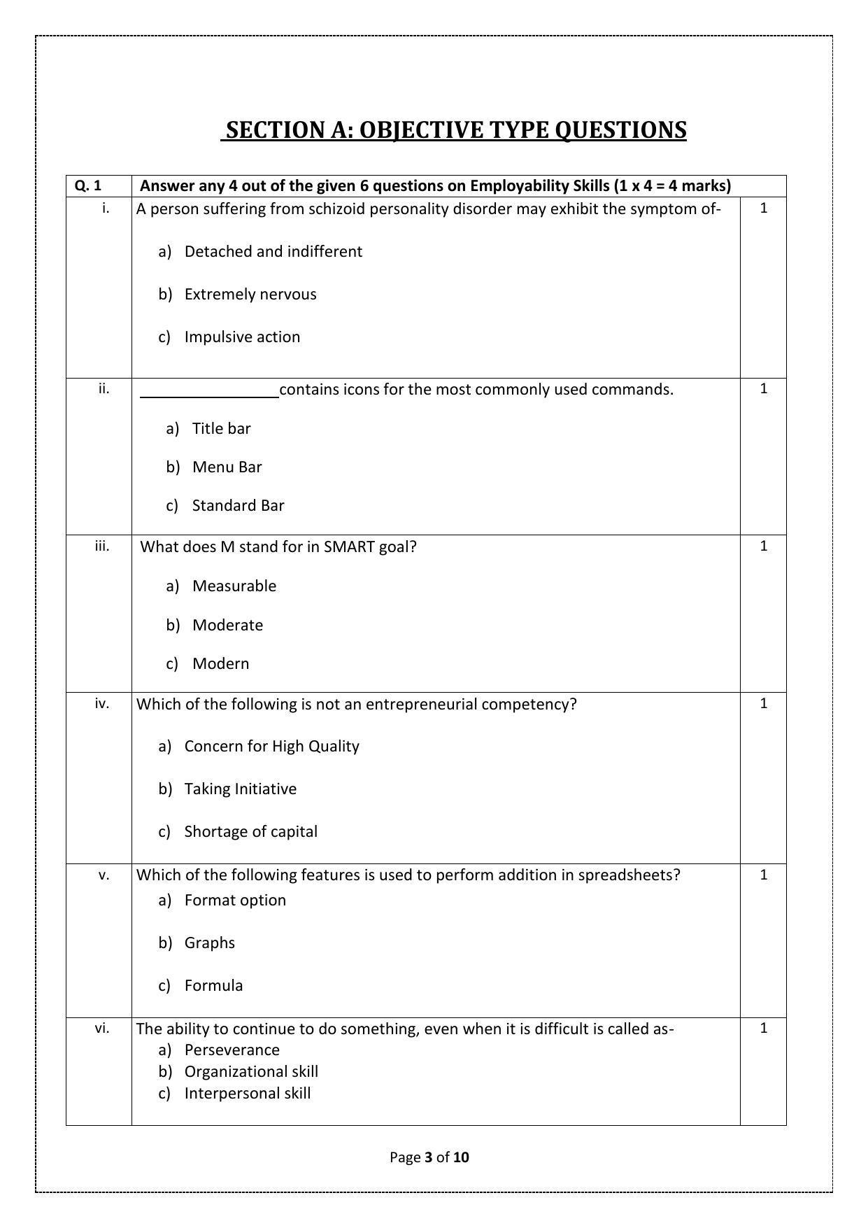 CBSE Class 12 Health Care (Skill Education) Sample Papers 2023 - Page 3