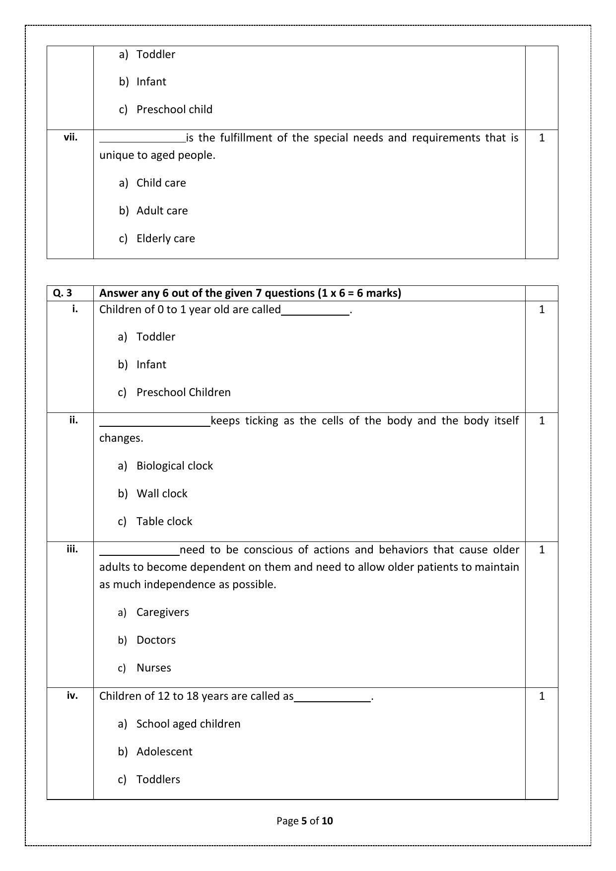 CBSE Class 12 Health Care (Skill Education) Sample Papers 2023 - Page 5