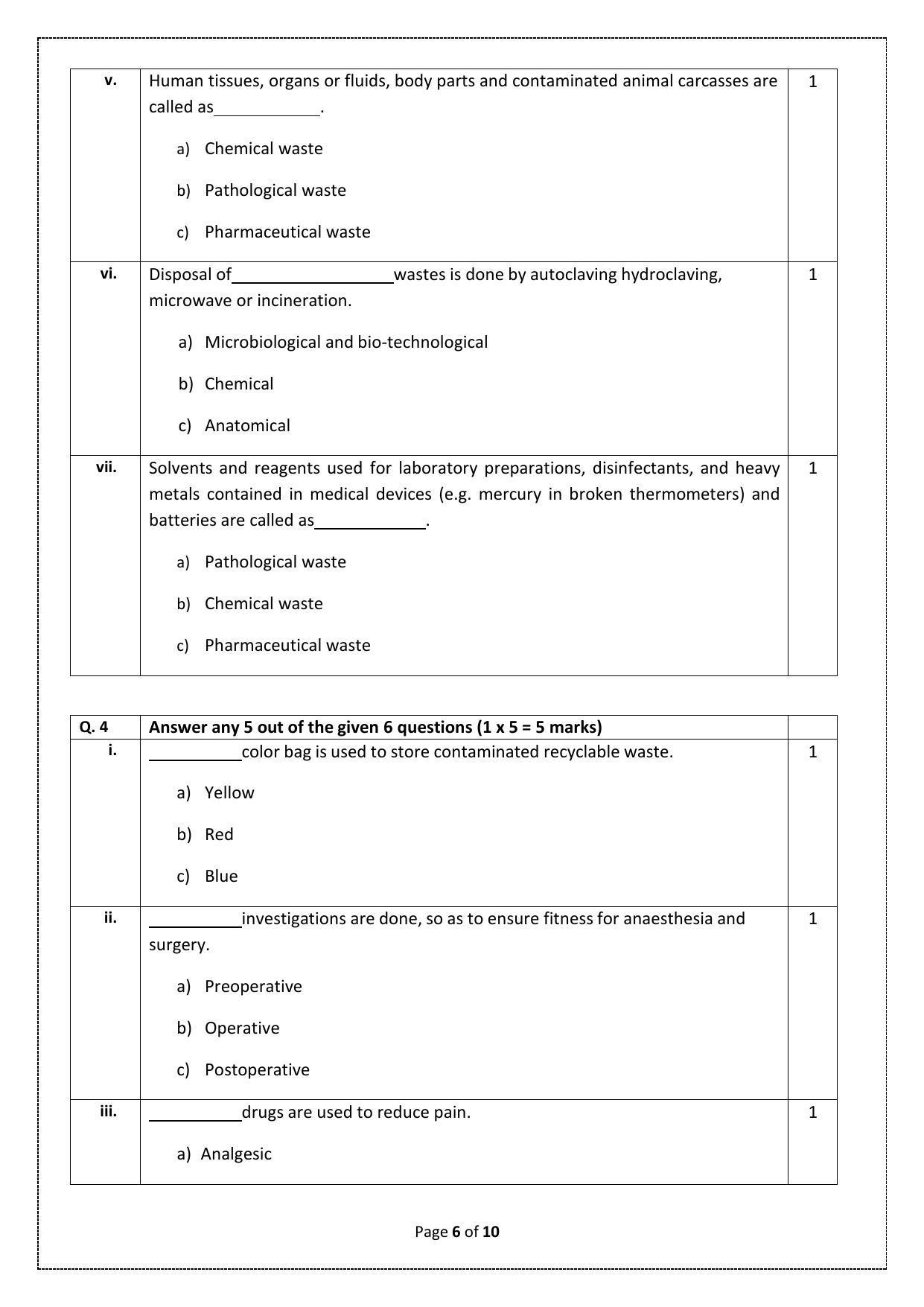 CBSE Class 12 Health Care (Skill Education) Sample Papers 2023 - Page 6