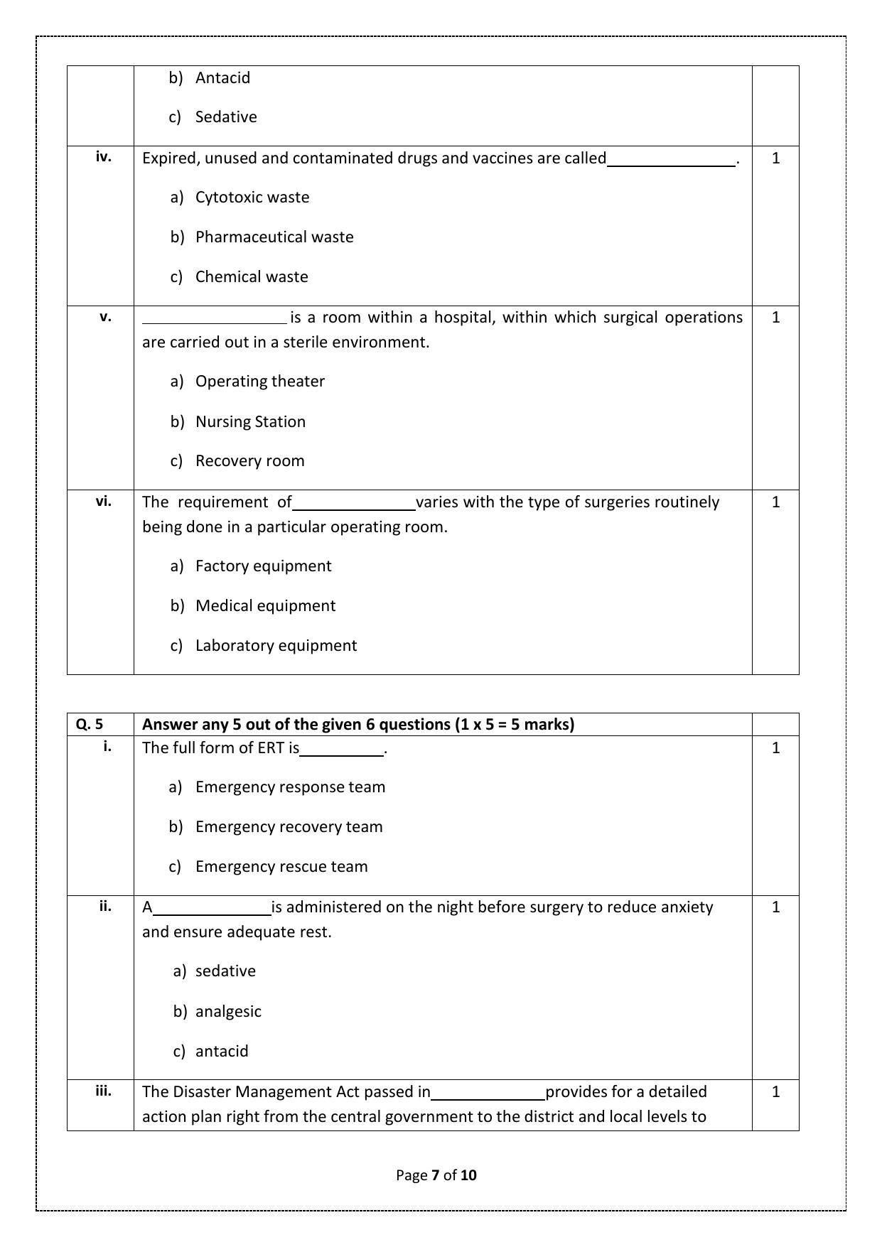 CBSE Class 12 Health Care (Skill Education) Sample Papers 2023 - Page 7