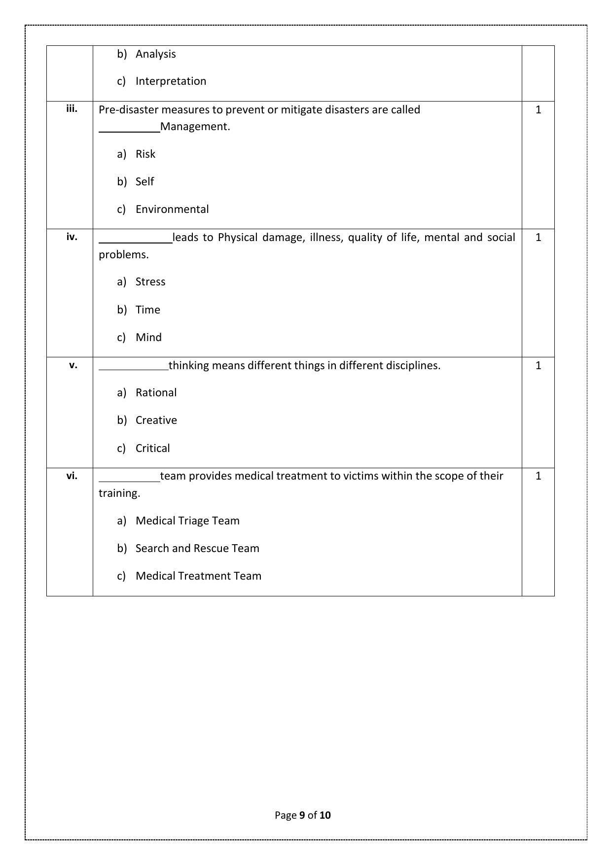 CBSE Class 12 Health Care (Skill Education) Sample Papers 2023 - Page 9