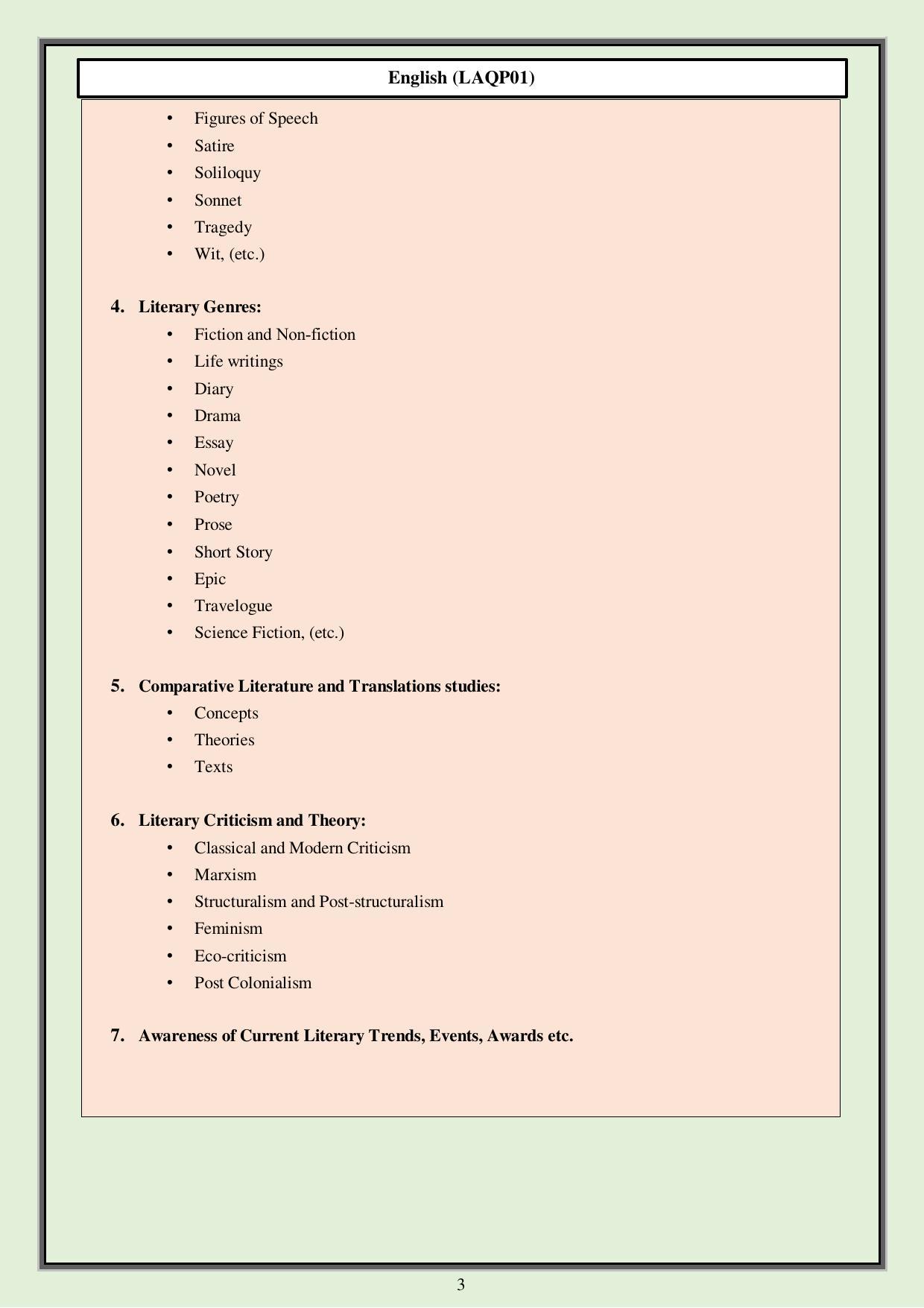 CUET PG Languages Syllabus - Page 3