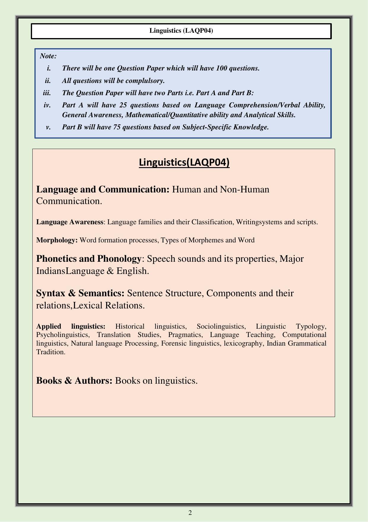 CUET PG Languages Syllabus - Page 10