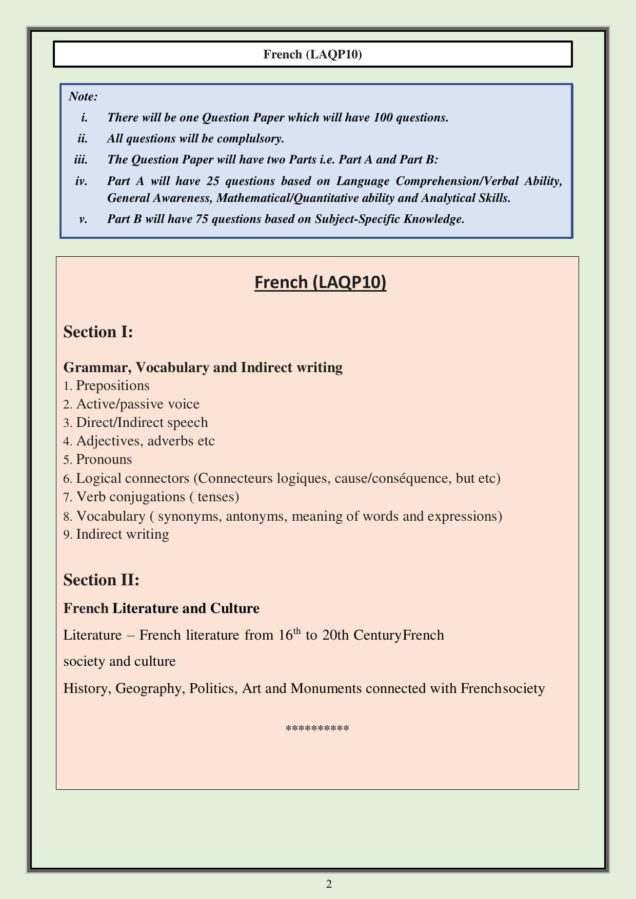 CUET PG Languages Syllabus - Page 22