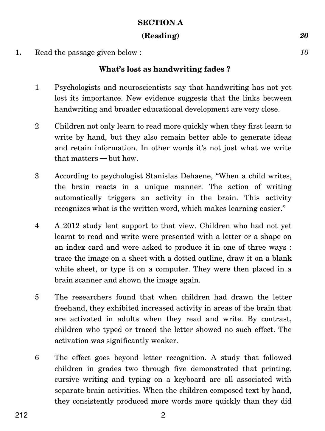 CBSE Class 12 212 ENGLISH ELECTIVE CBSE 2018 Question Paper - Page 2