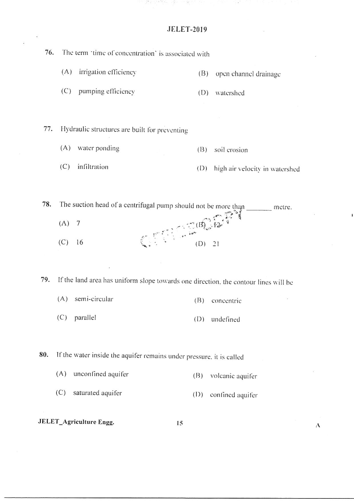 WBJEE JELET 2019 ( Agriculture) - Page 14