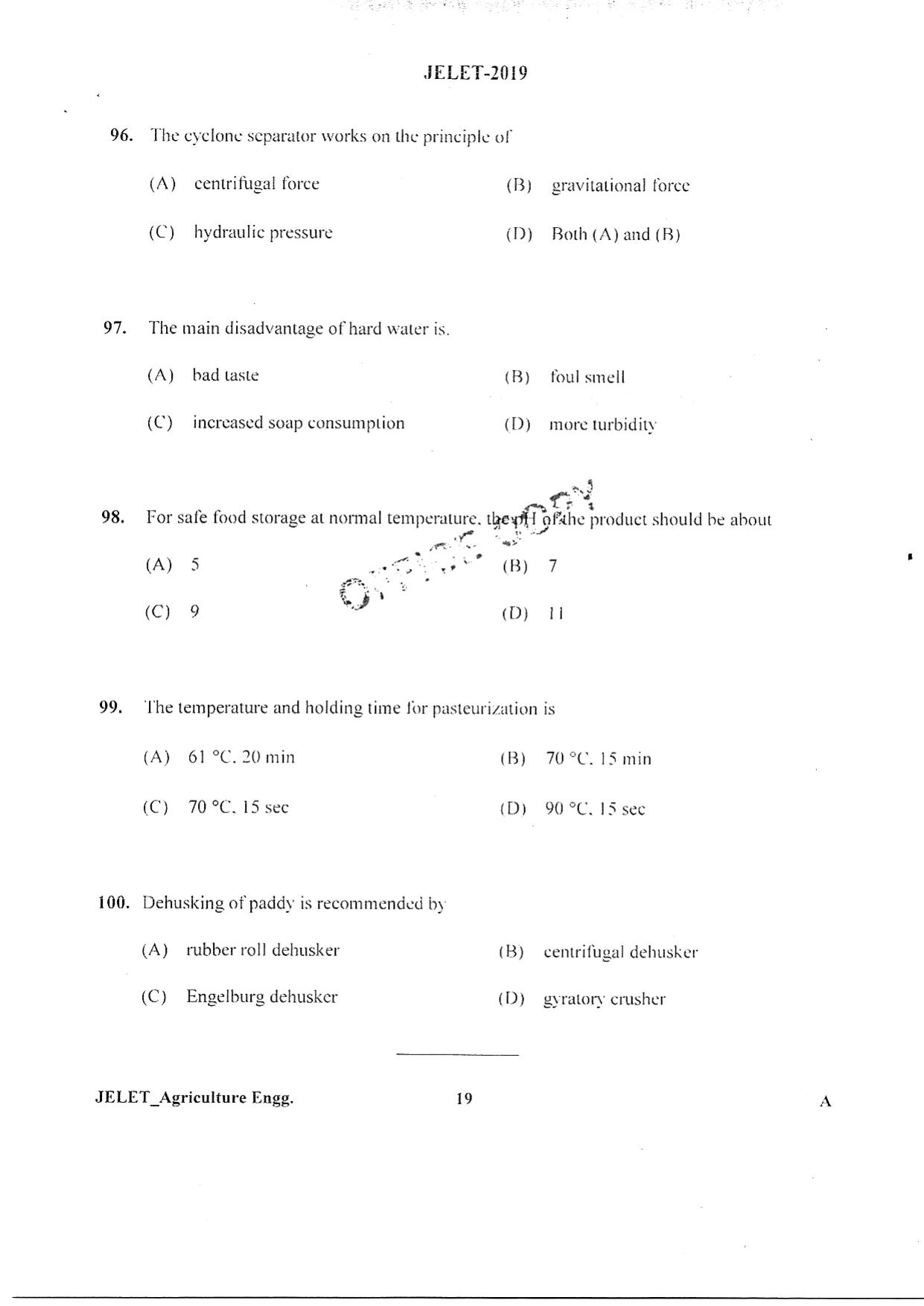 WBJEE  JELET 2019 ( Agriculture) - Page 18