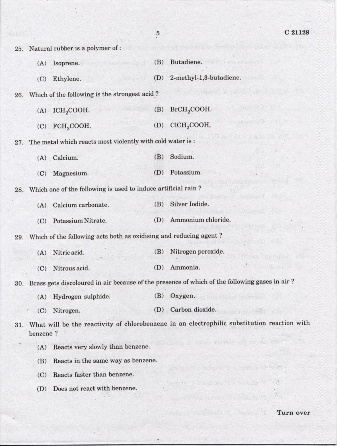 CUCAT 2022 M.Sc. Applied Chemistry & M.Sc Chemistry (Nanoscience) Question Paper - Page 5
