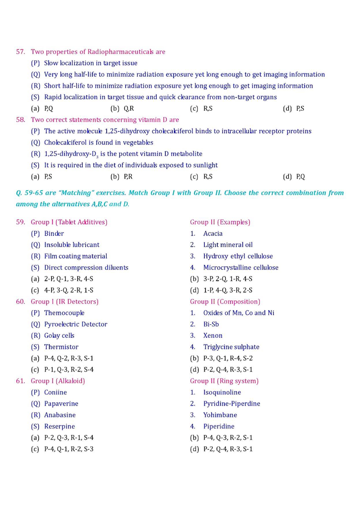 GPAT 2003 Question Paper with Answer Key - Page 7