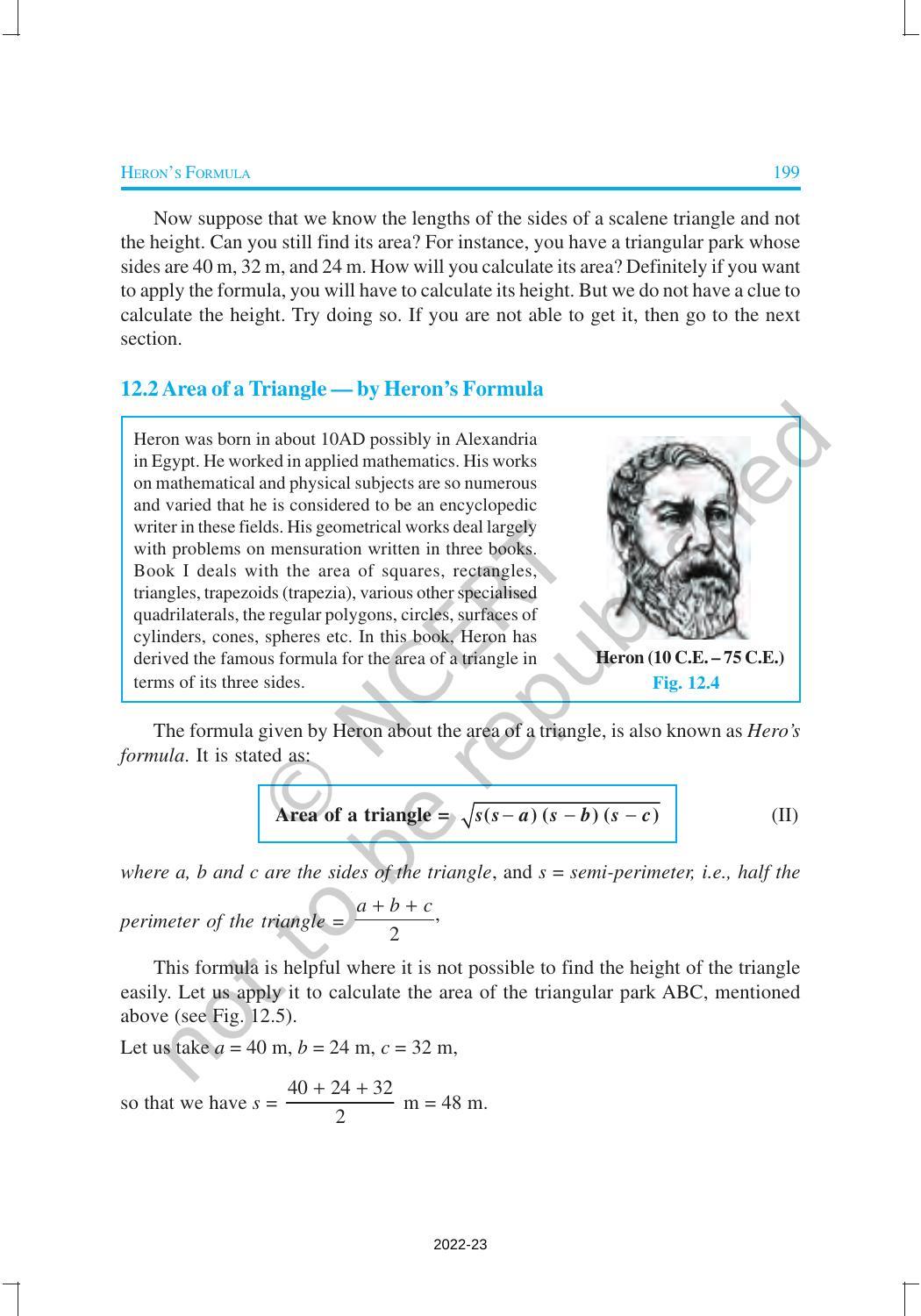 NCERT Book for Class 9 Maths Chapter 12 Heron’s Formula - Page 3