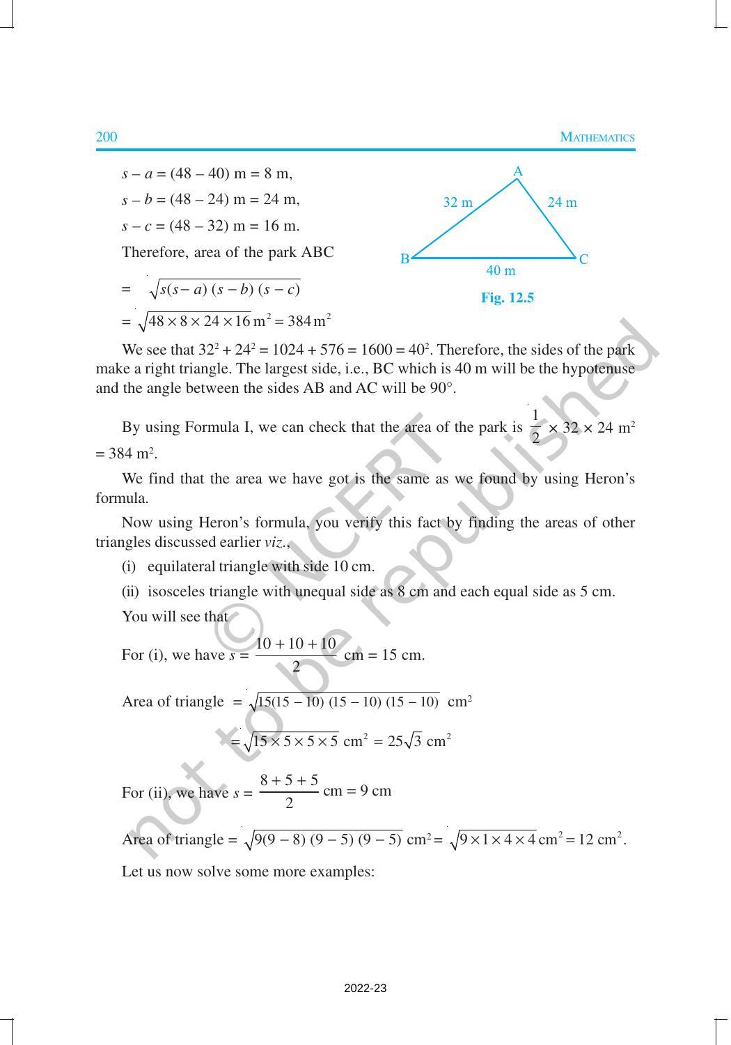 NCERT Book for Class 9 Maths Chapter 12 Heron’s Formula - Page 4