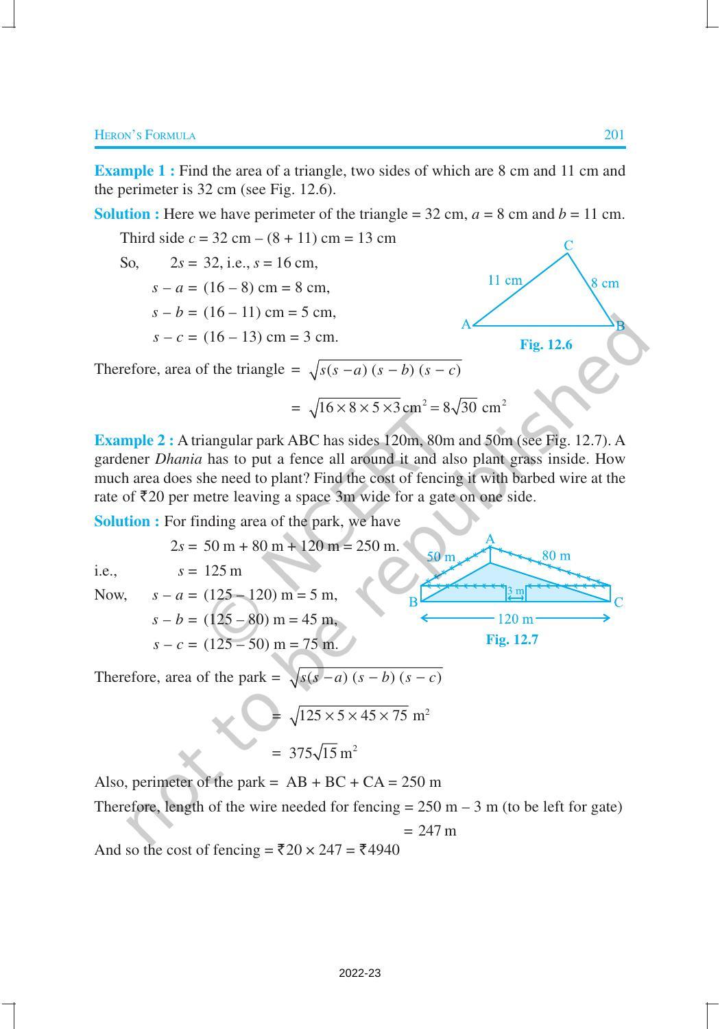 NCERT Book for Class 9 Maths Chapter 12 Heron’s Formula - Page 5