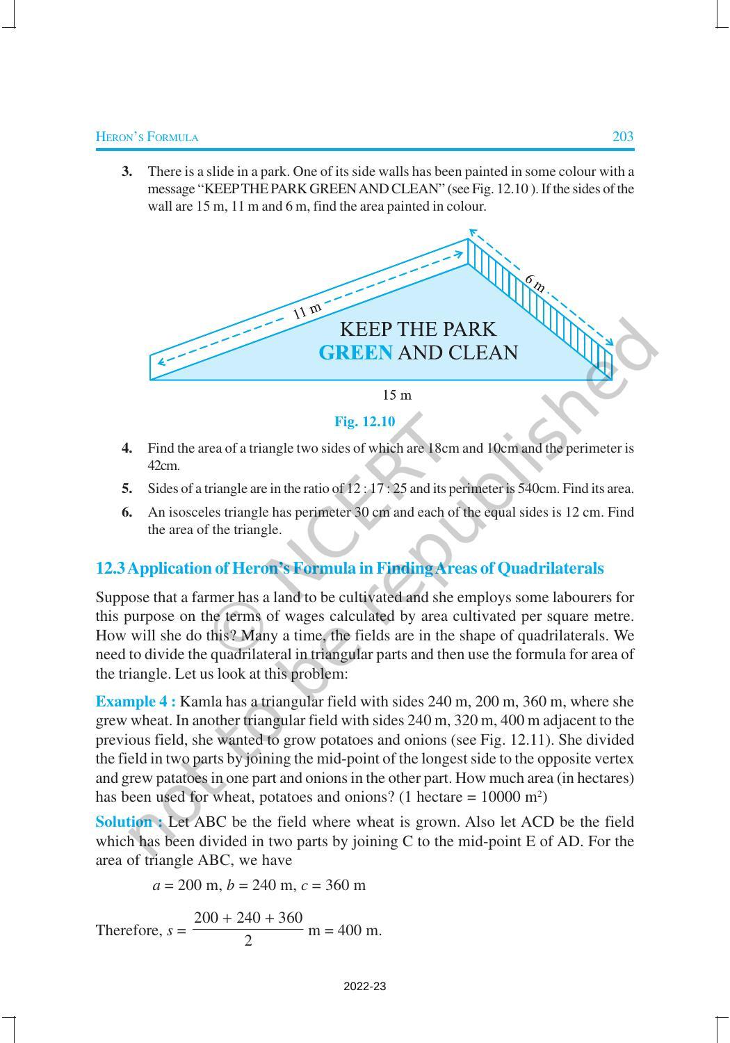 NCERT Book for Class 9 Maths Chapter 12 Heron’s Formula - Page 7