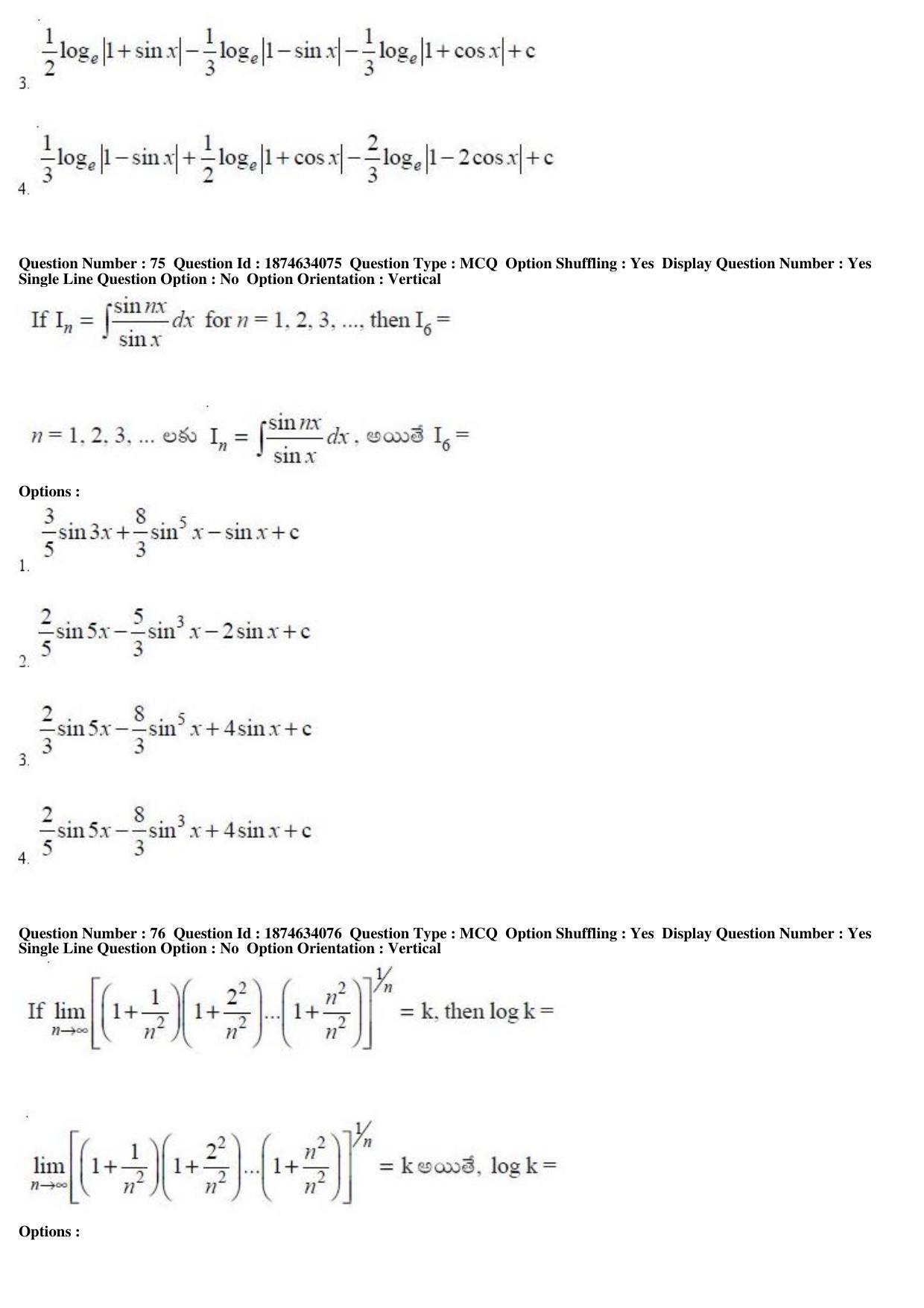 AP EAPCET 2019 - 21 April 2019 Forenoon - Master Engineering Question Paper With Preliminary Keys - Page 45