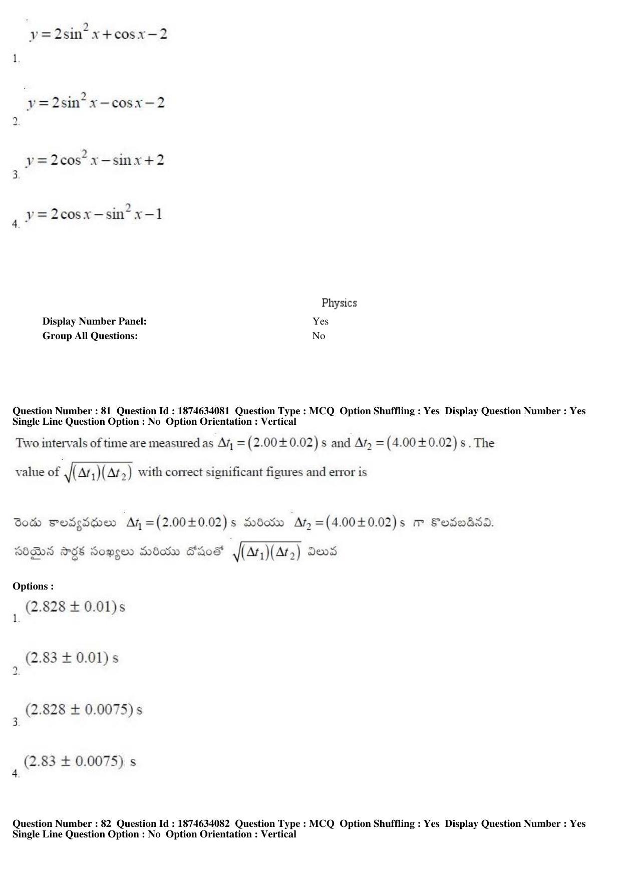 AP EAPCET 2019 - 21 April 2019 Forenoon - Master Engineering Question Paper With Preliminary Keys - Page 48