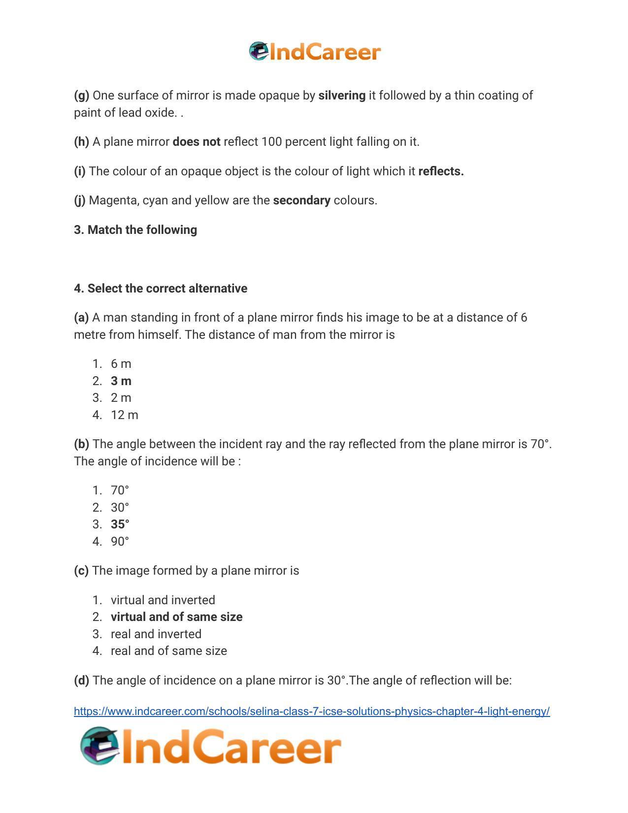 Selina Class 7 ICSE Solutions Physics : Chapter 4- Light Energy - Page 4
