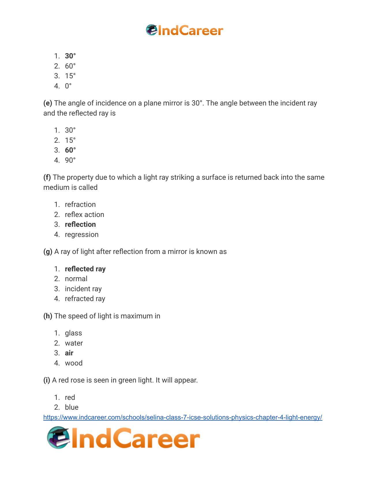 Selina Class 7 ICSE Solutions Physics : Chapter 4- Light Energy - Page 5