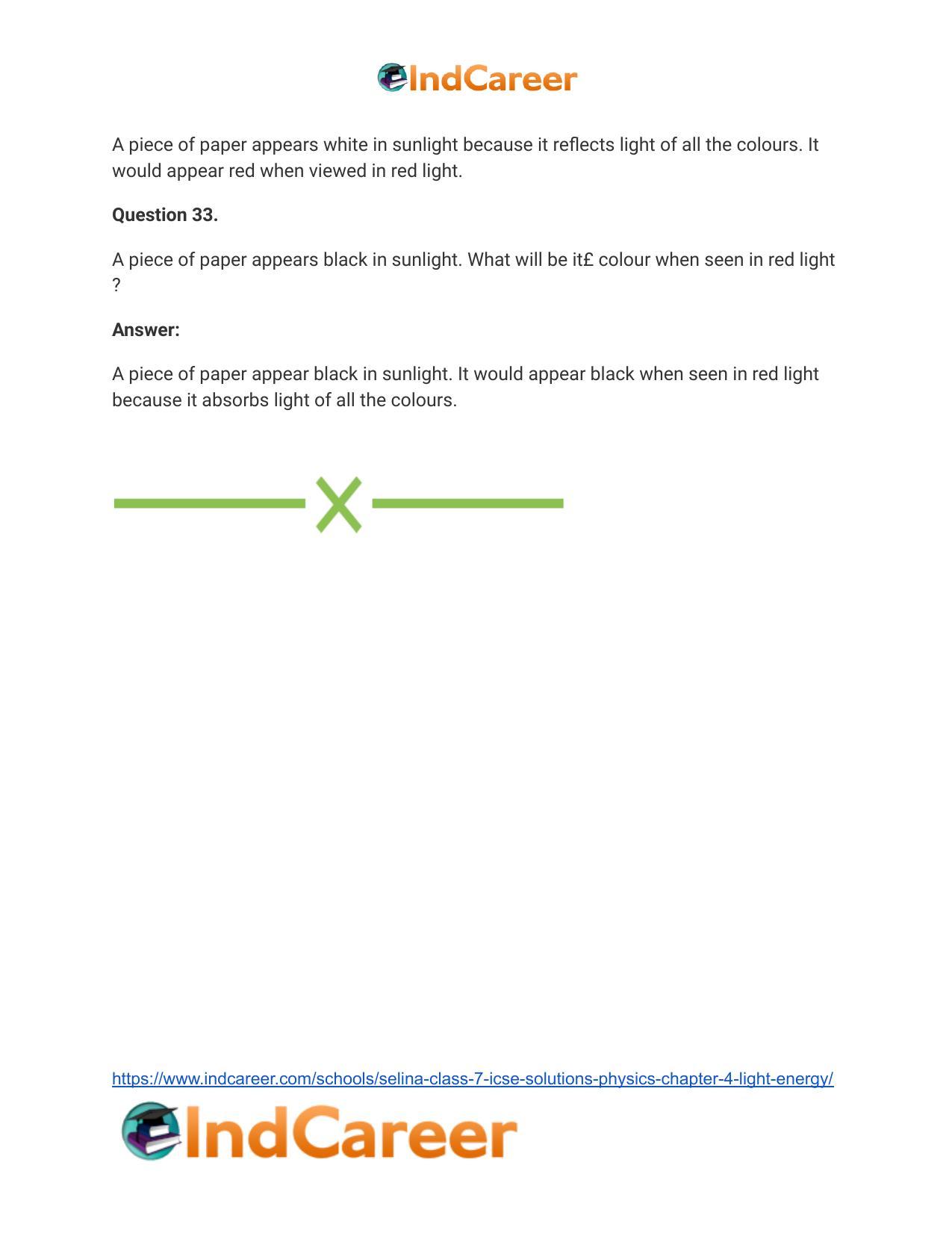 Selina Class 7 ICSE Solutions Physics : Chapter 4- Light Energy - Page 23
