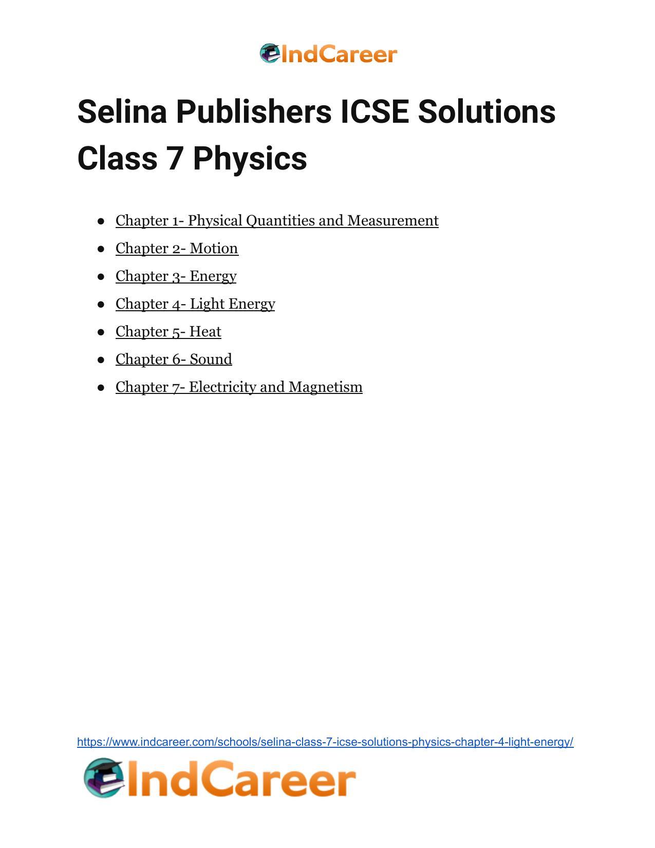 Selina Class 7 ICSE Solutions Physics : Chapter 4- Light Energy - Page 24