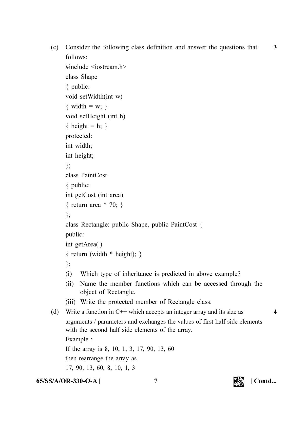 NIOS 2023 Class 12 Odia (Computer Science) Question Paper - Page 7