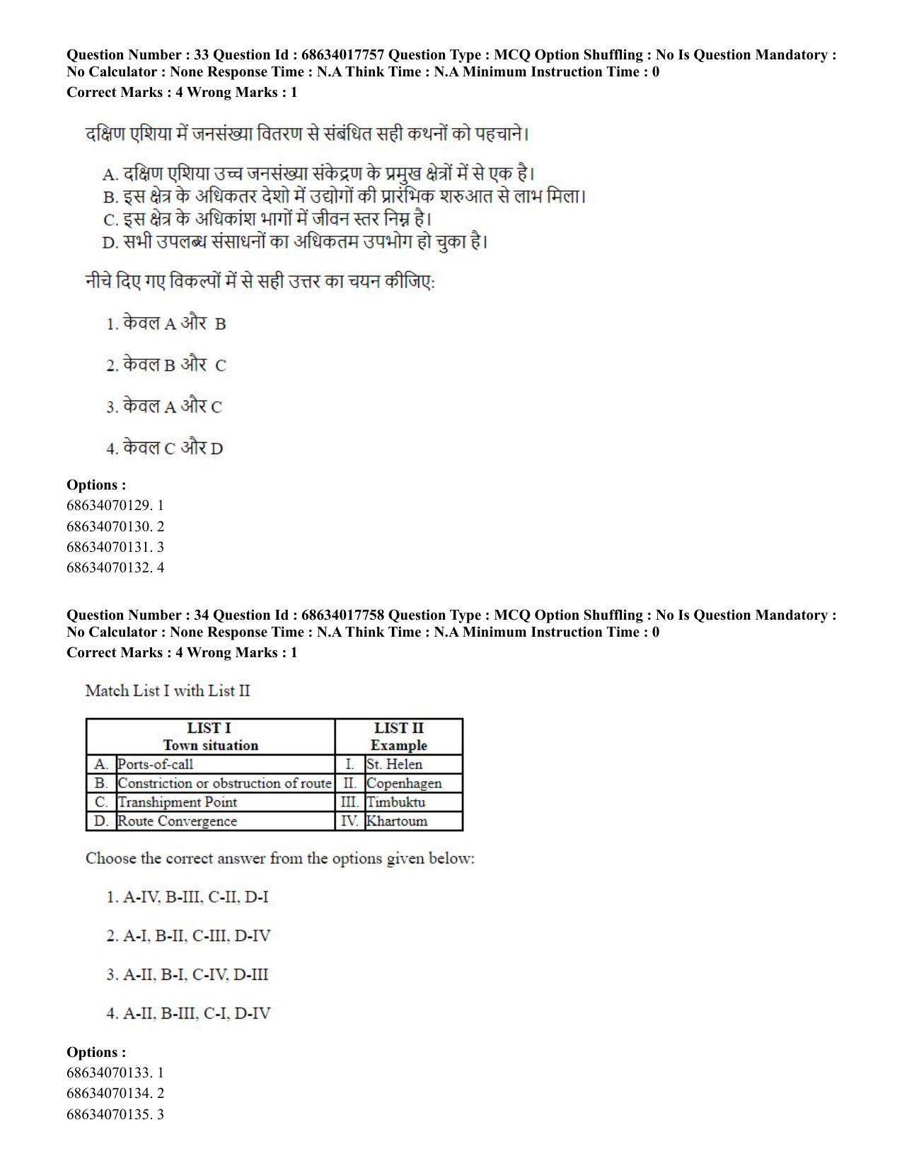 CUET PG 2023: COQP02 – Applied Geography and Geoinformatics(ENG) - Shift 3 (13-06-2023) Question Paper - Page 35