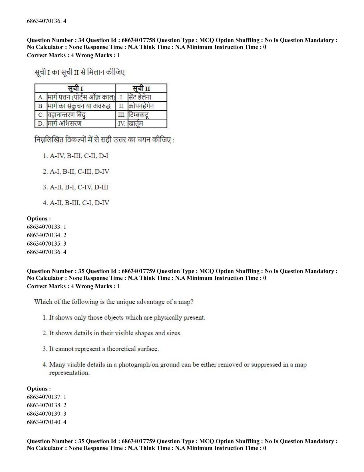 CUET PG 2023: COQP02 – Applied Geography and Geoinformatics(ENG) - Shift 3 (13-06-2023) Question Paper - Page 36
