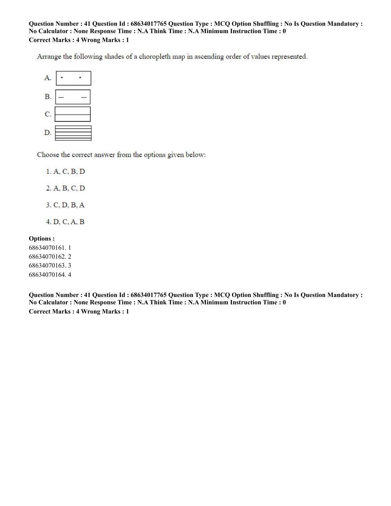 CUET PG 2023: COQP02 – Applied Geography and Geoinformatics(ENG) - Shift 3 (13-06-2023) Question Paper - Page 42