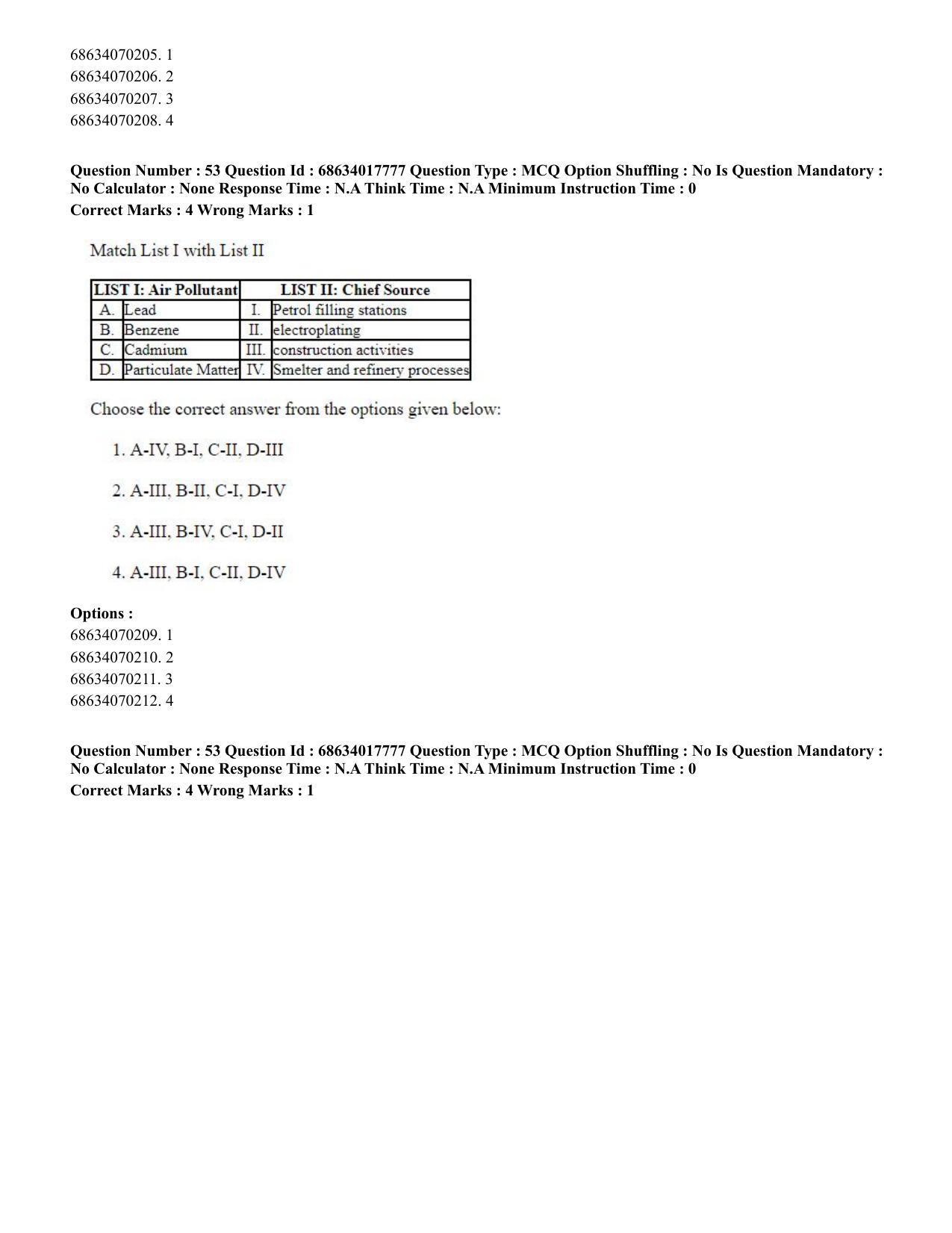 CUET PG 2023: COQP02 – Applied Geography and Geoinformatics(ENG) - Shift 3 (13-06-2023) Question Paper - Page 55
