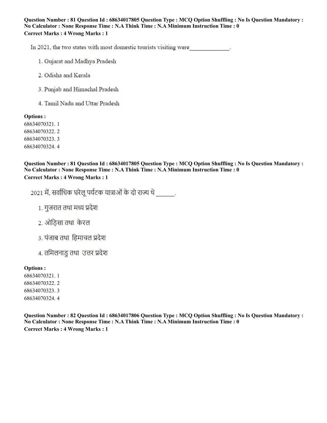 CUET PG 2023: COQP02 – Applied Geography and Geoinformatics(ENG) - Shift 3 (13-06-2023) Question Paper - Page 83