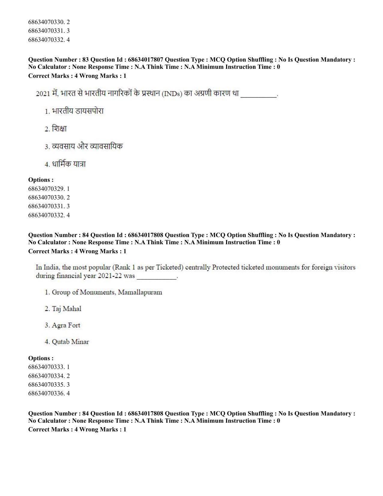 CUET PG 2023: COQP02 – Applied Geography and Geoinformatics(ENG) - Shift 3 (13-06-2023) Question Paper - Page 85