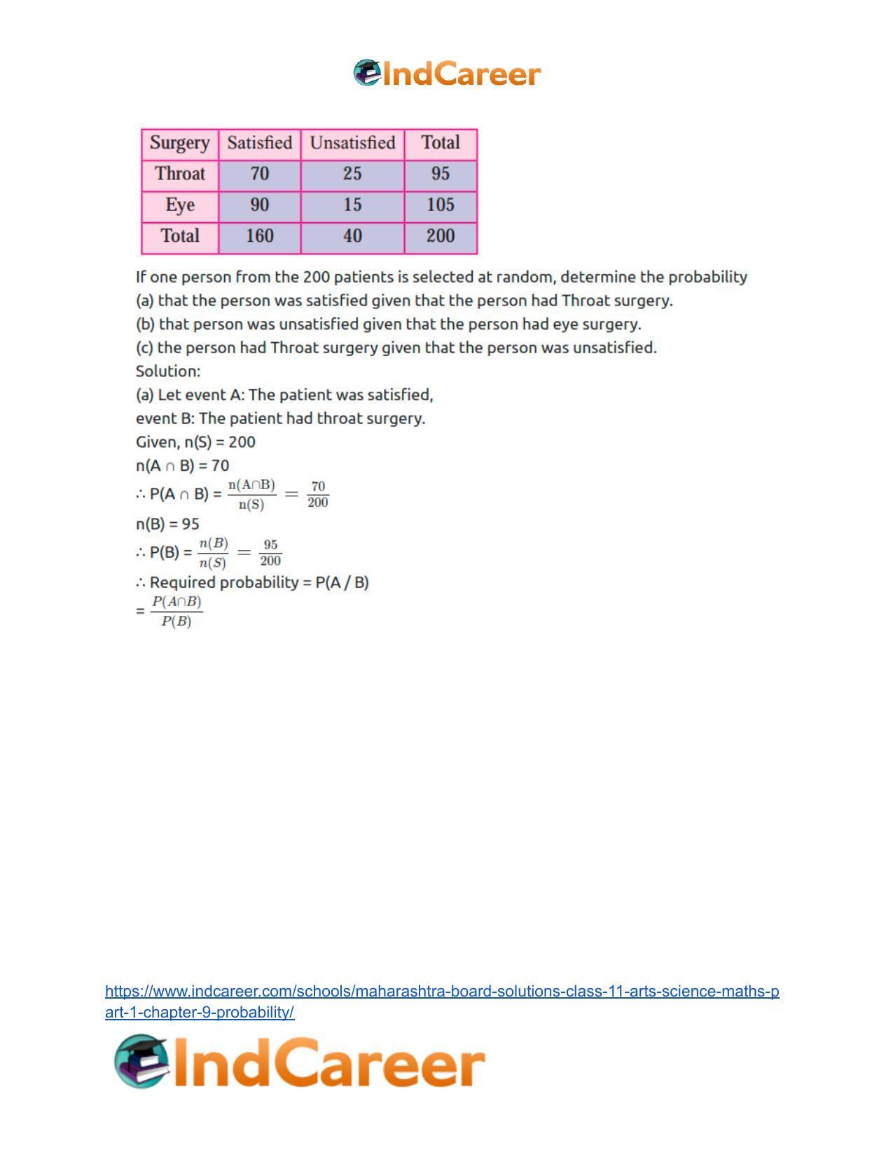 Maharashtra Board Solutions Class 11-Arts & Science Maths (Part 1): Chapter 9- Probability - Page 47