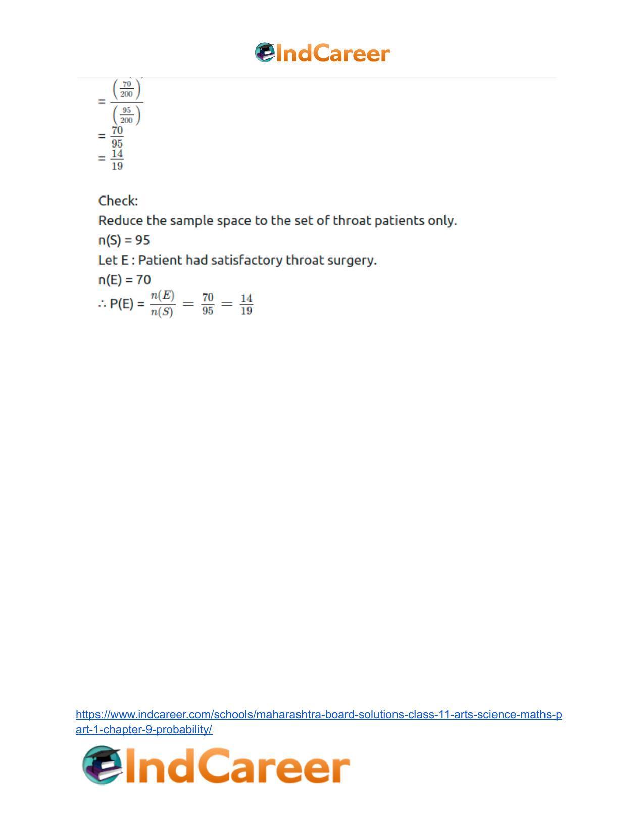 Maharashtra Board Solutions Class 11-Arts & Science Maths (Part 1): Chapter 9- Probability - Page 48