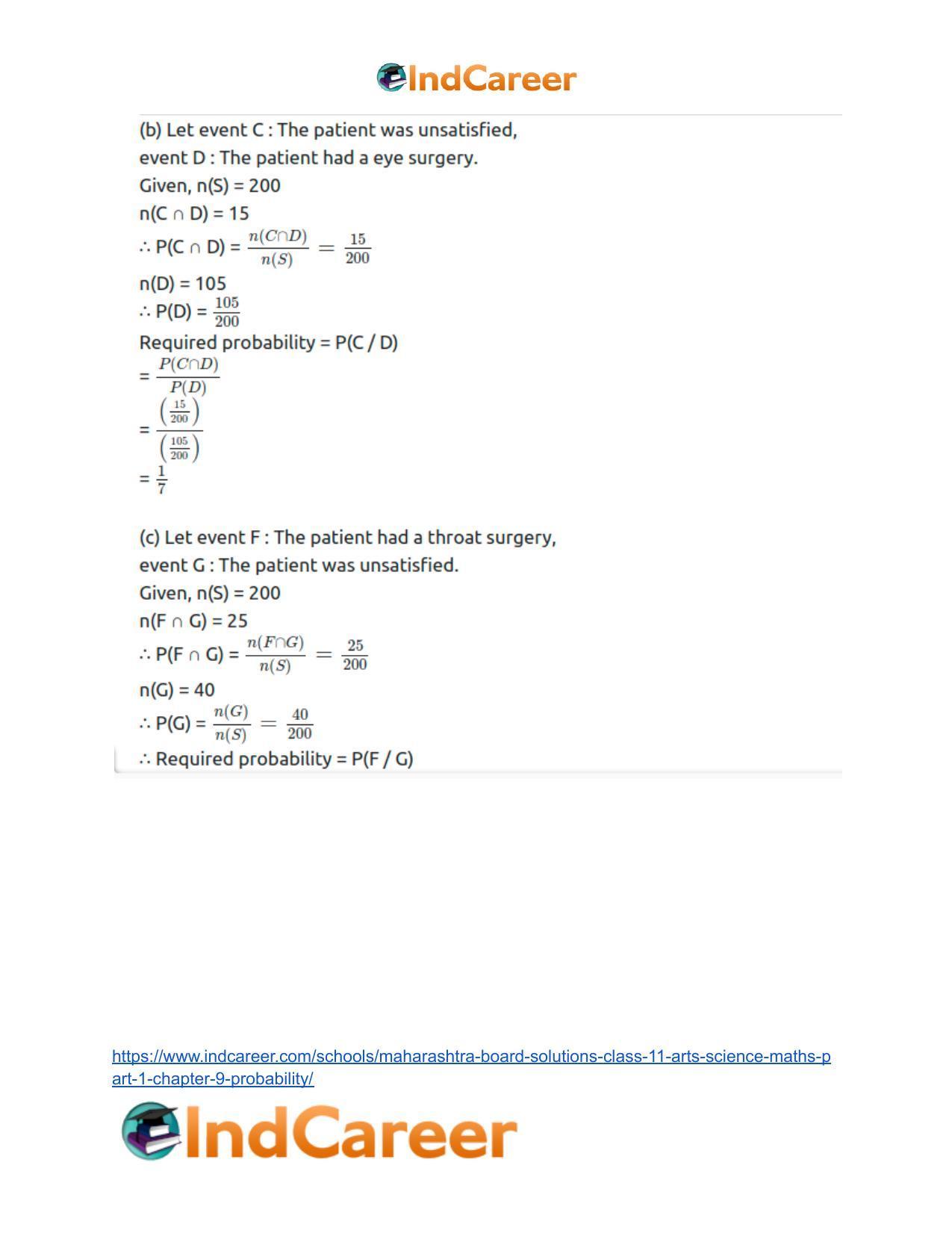 Maharashtra Board Solutions Class 11-Arts & Science Maths (Part 1): Chapter 9- Probability - Page 49