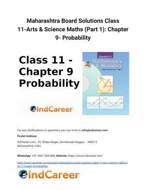 Maharashtra Board Solutions Class 11-Arts & Science Maths (Part 1): Chapter 9- Probability