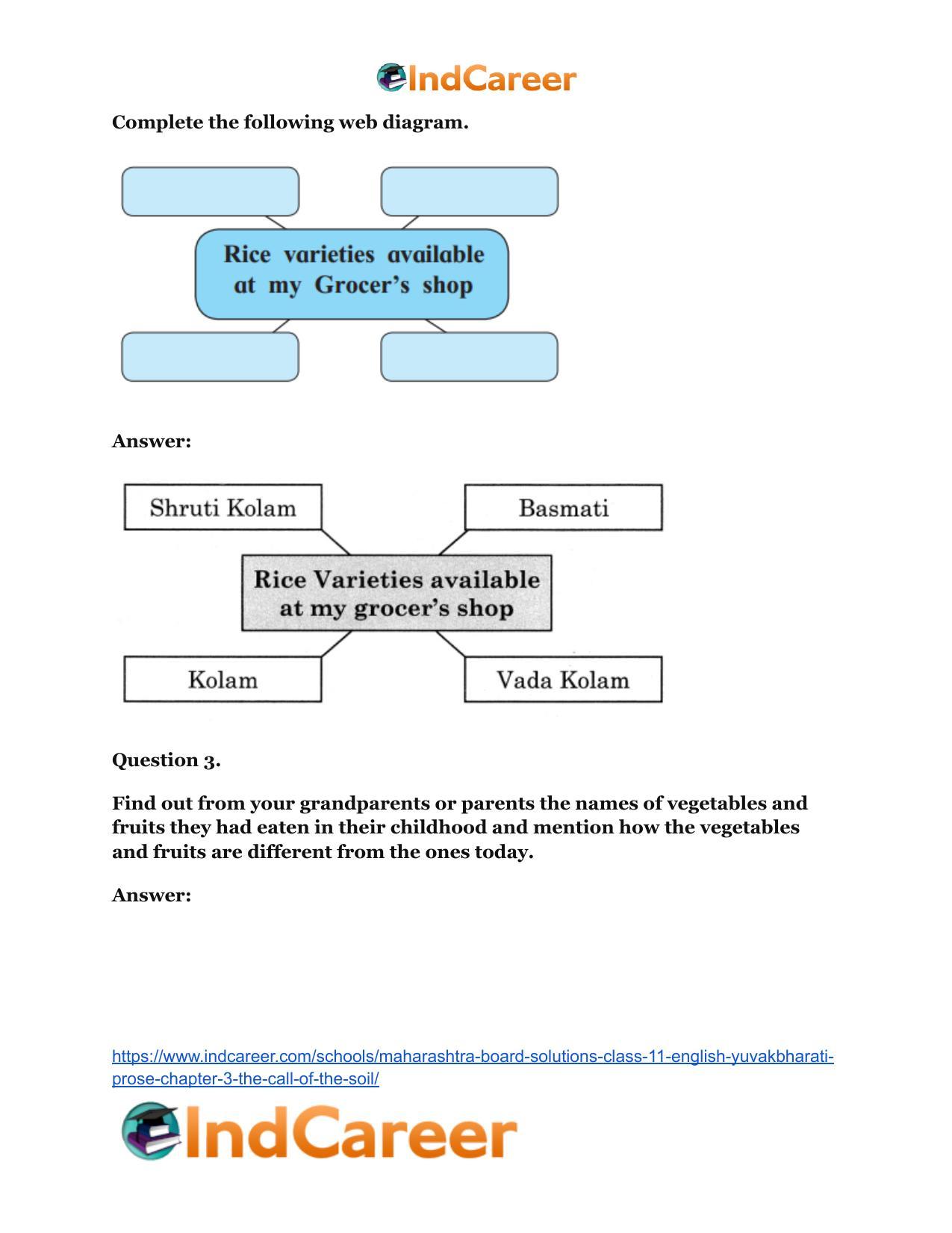 Maharashtra Board Solutions Class 11-English Yuvakbharati (Prose): Chapter 3- The Call of the Soil - Page 3
