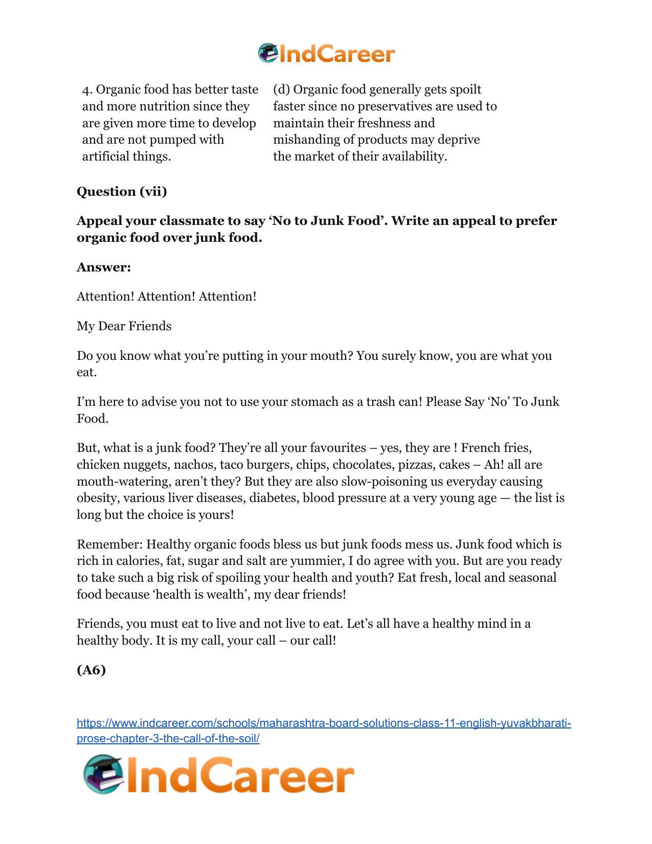 Maharashtra Board Solutions Class 11-English Yuvakbharati (Prose): Chapter 3- The Call of the Soil - Page 13