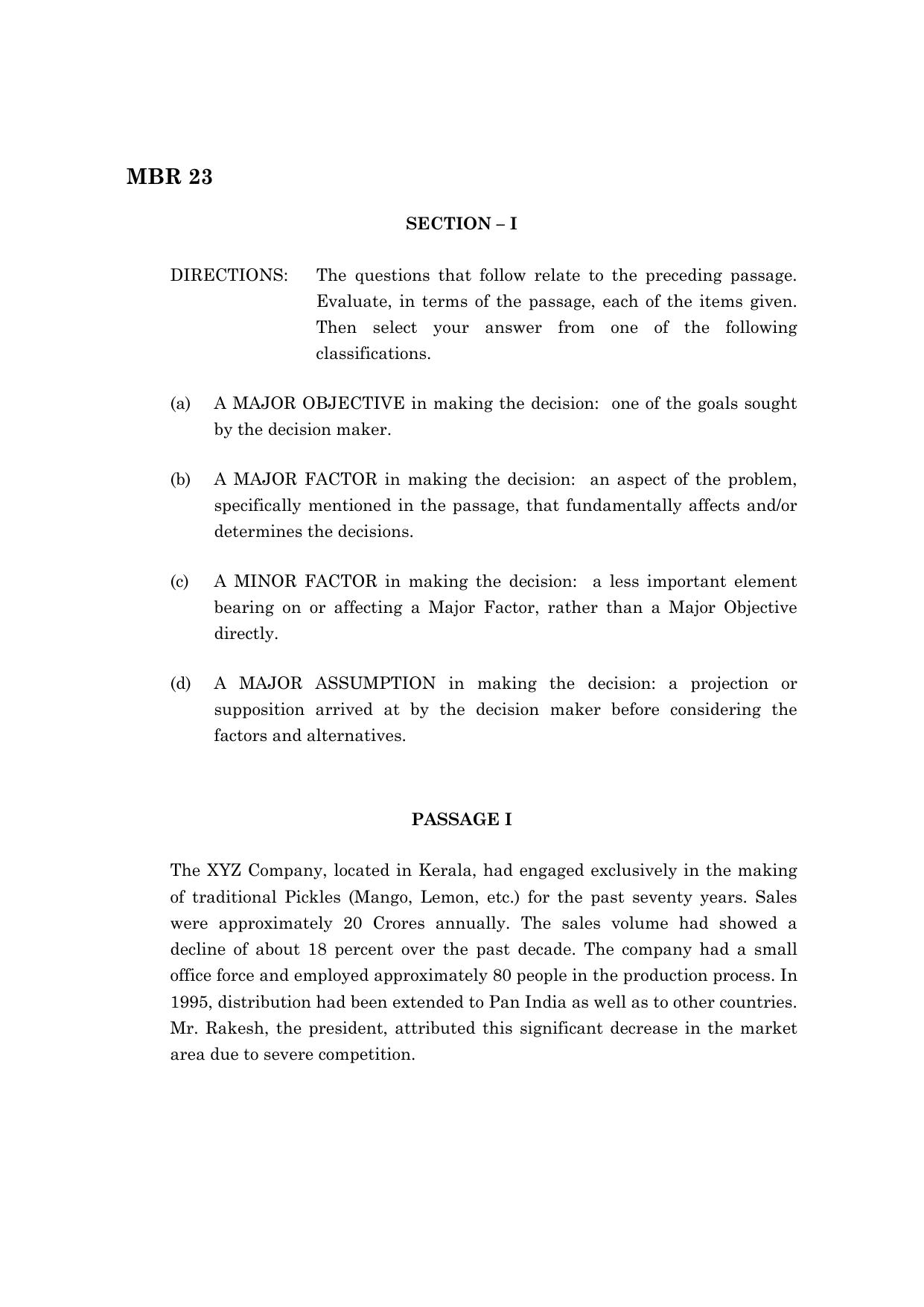 TANCET 2023 MBA Question Paper - Page 2