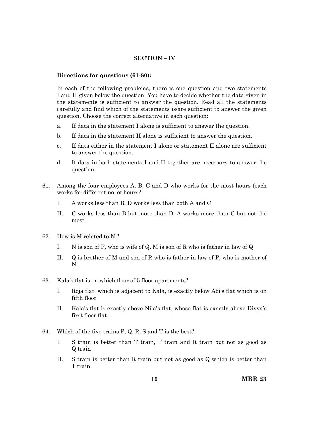TANCET 2023 MBA Question Paper - Page 20
