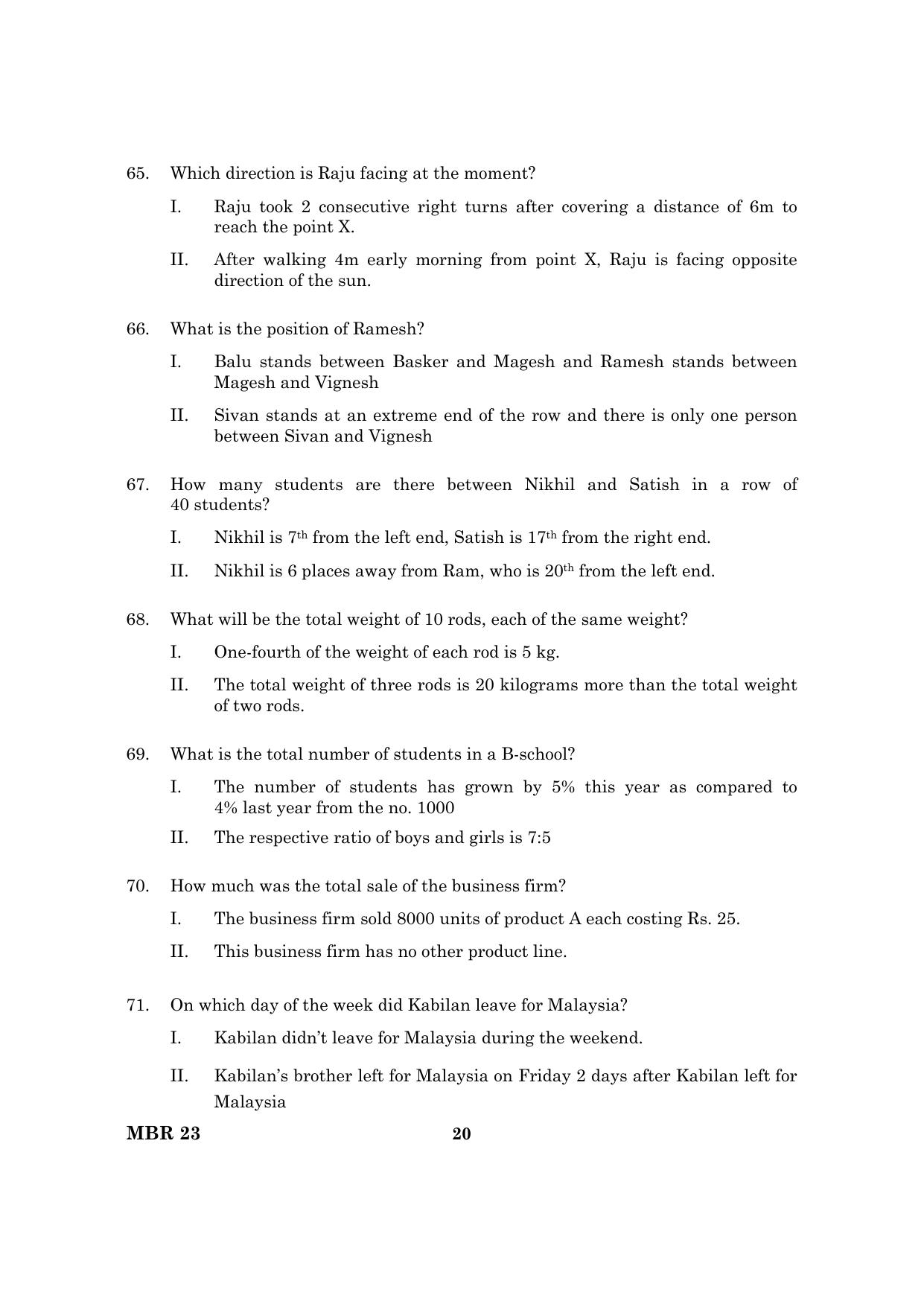 TANCET 2023 MBA Question Paper - Page 21