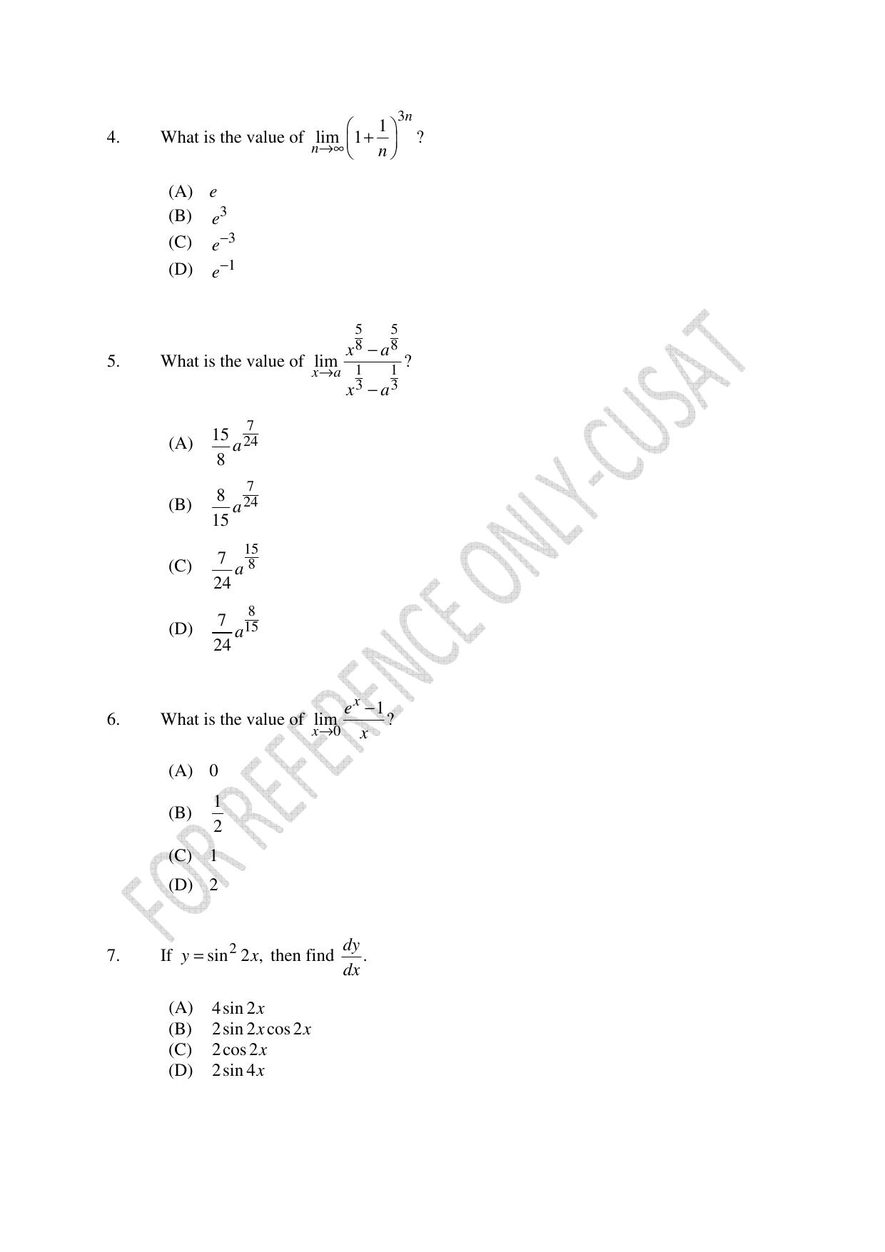 CUSAT CAT 2022 STATISTICS Question Paper - Page 2