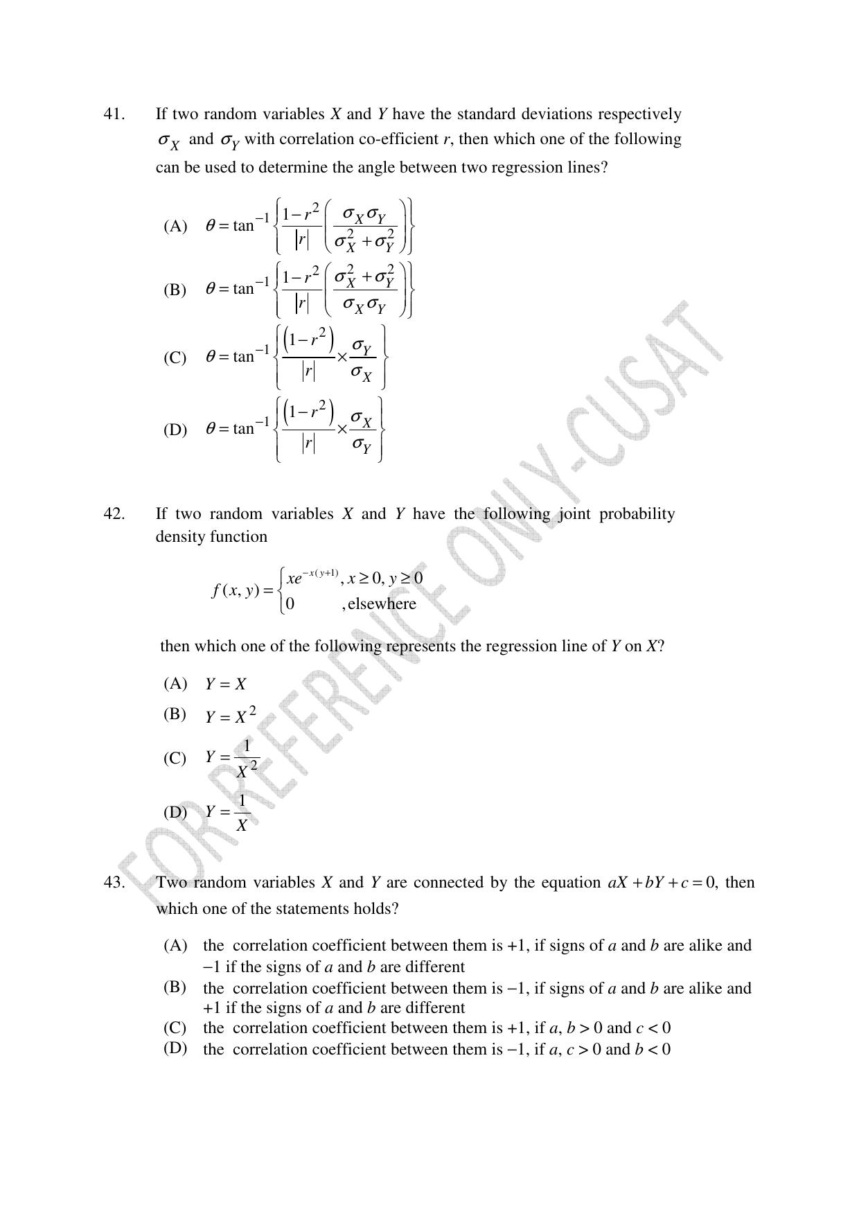 CUSAT CAT 2022 STATISTICS Question Paper - Page 11