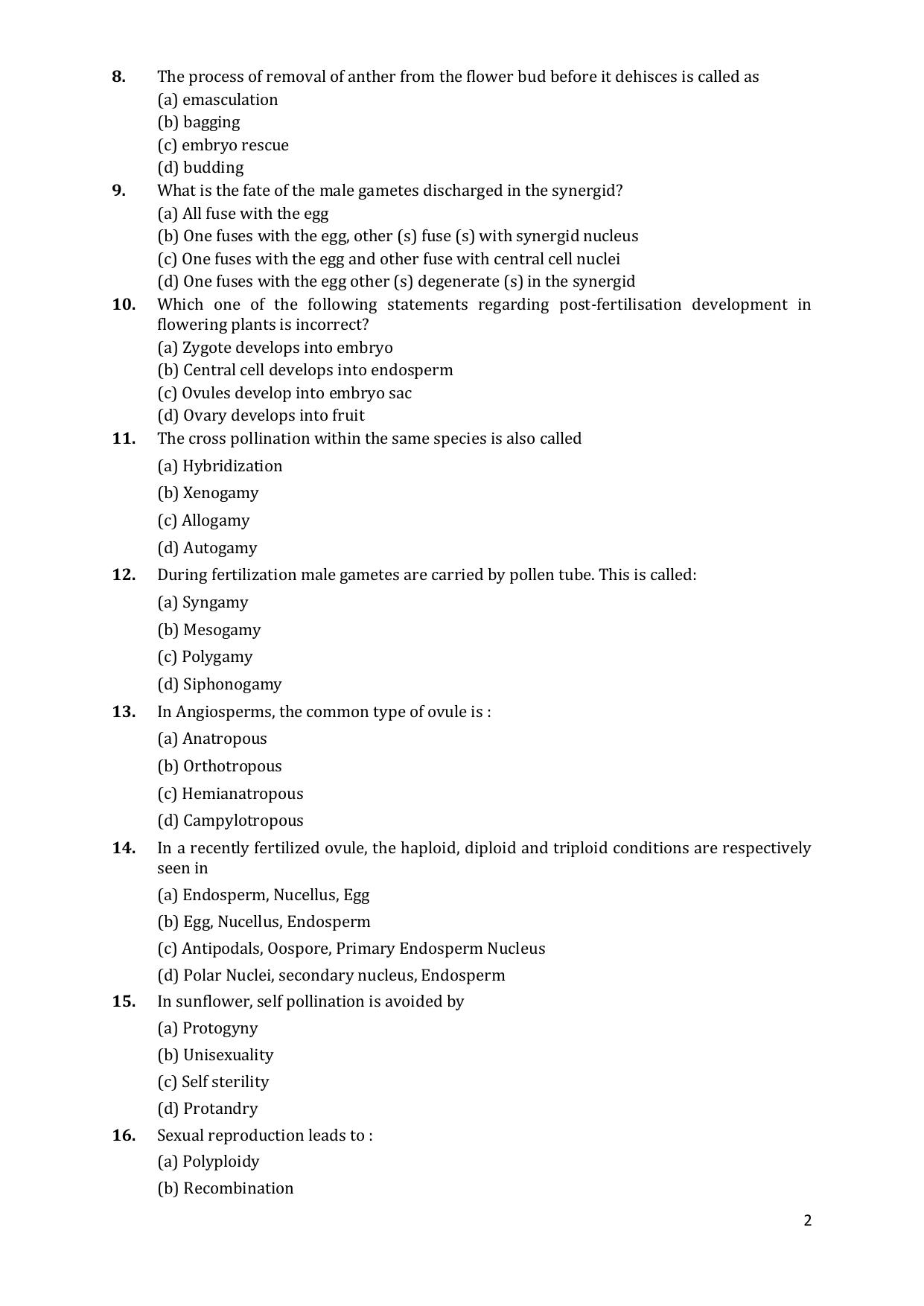 CHSE Odisha Class 12 Botany (1ST PHASE) Question Bank - Page 2