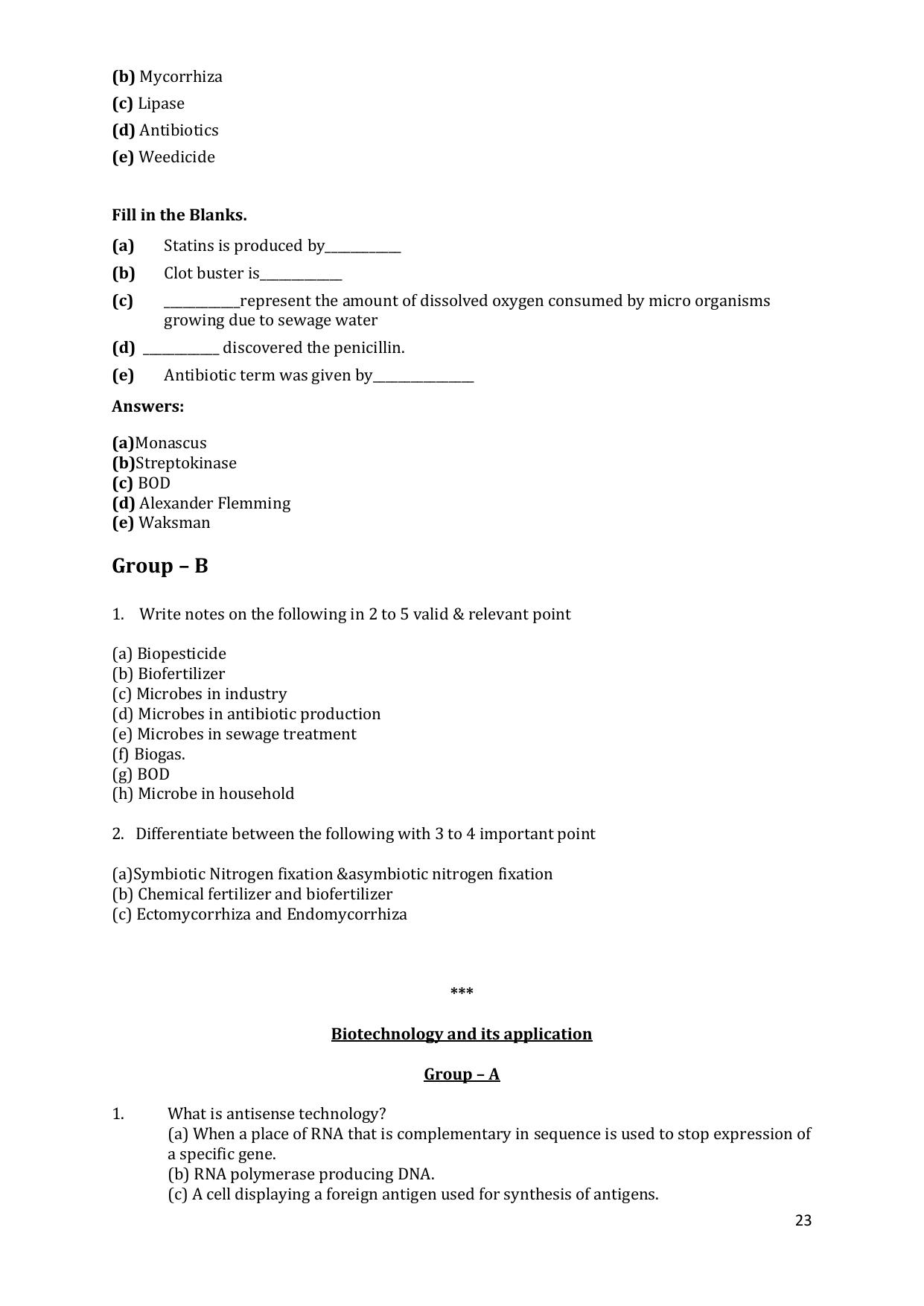 CHSE Odisha Class 12 Botany (1ST PHASE) Question Bank - Page 23