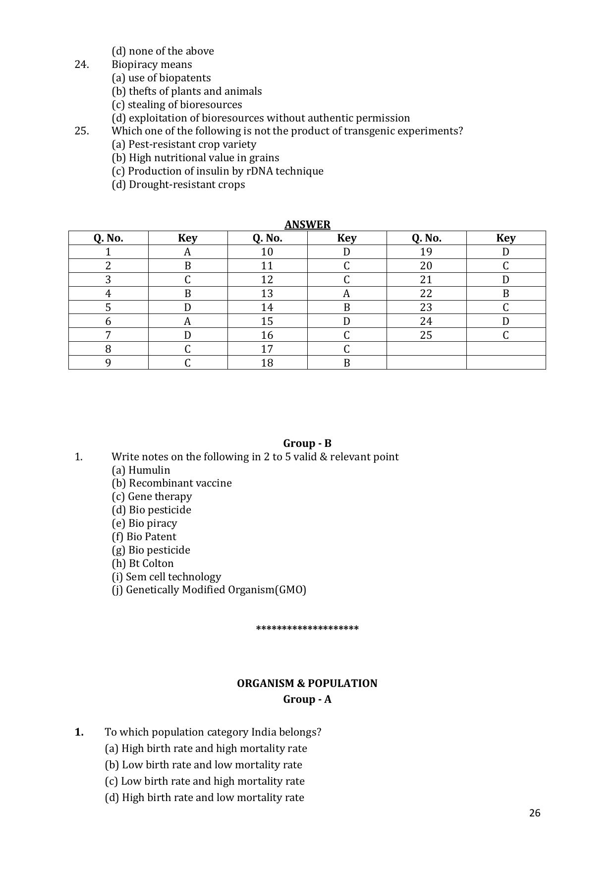 CHSE Odisha Class 12 Botany (1ST PHASE) Question Bank - Page 26