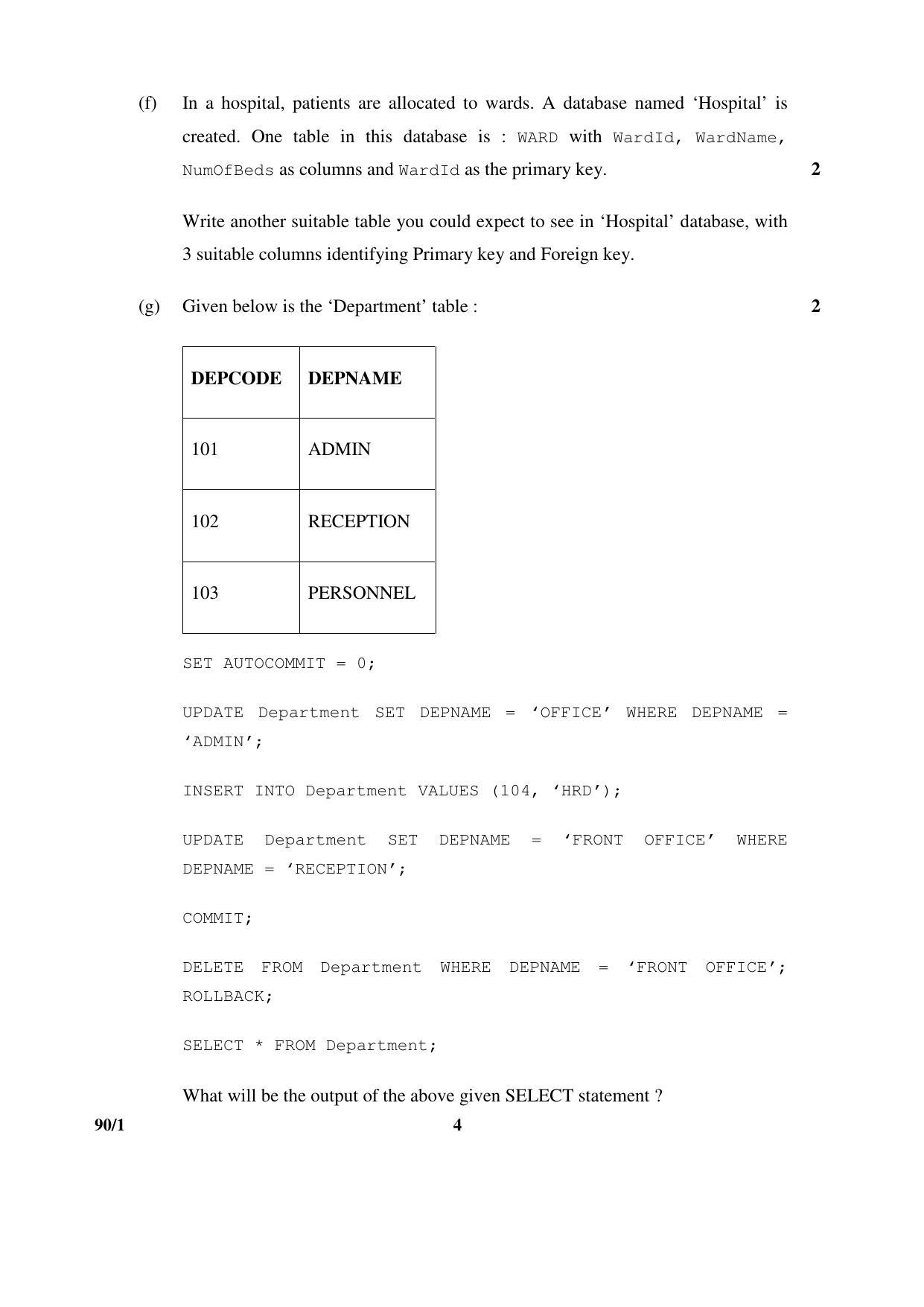 CBSE Class 12 90-1 _Informatics Practices_ 2017 Question Paper - Page 4