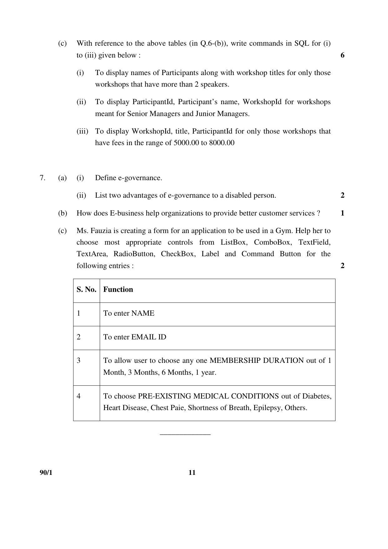 CBSE Class 12 90-1 _Informatics Practices_ 2017 Question Paper - Page 11