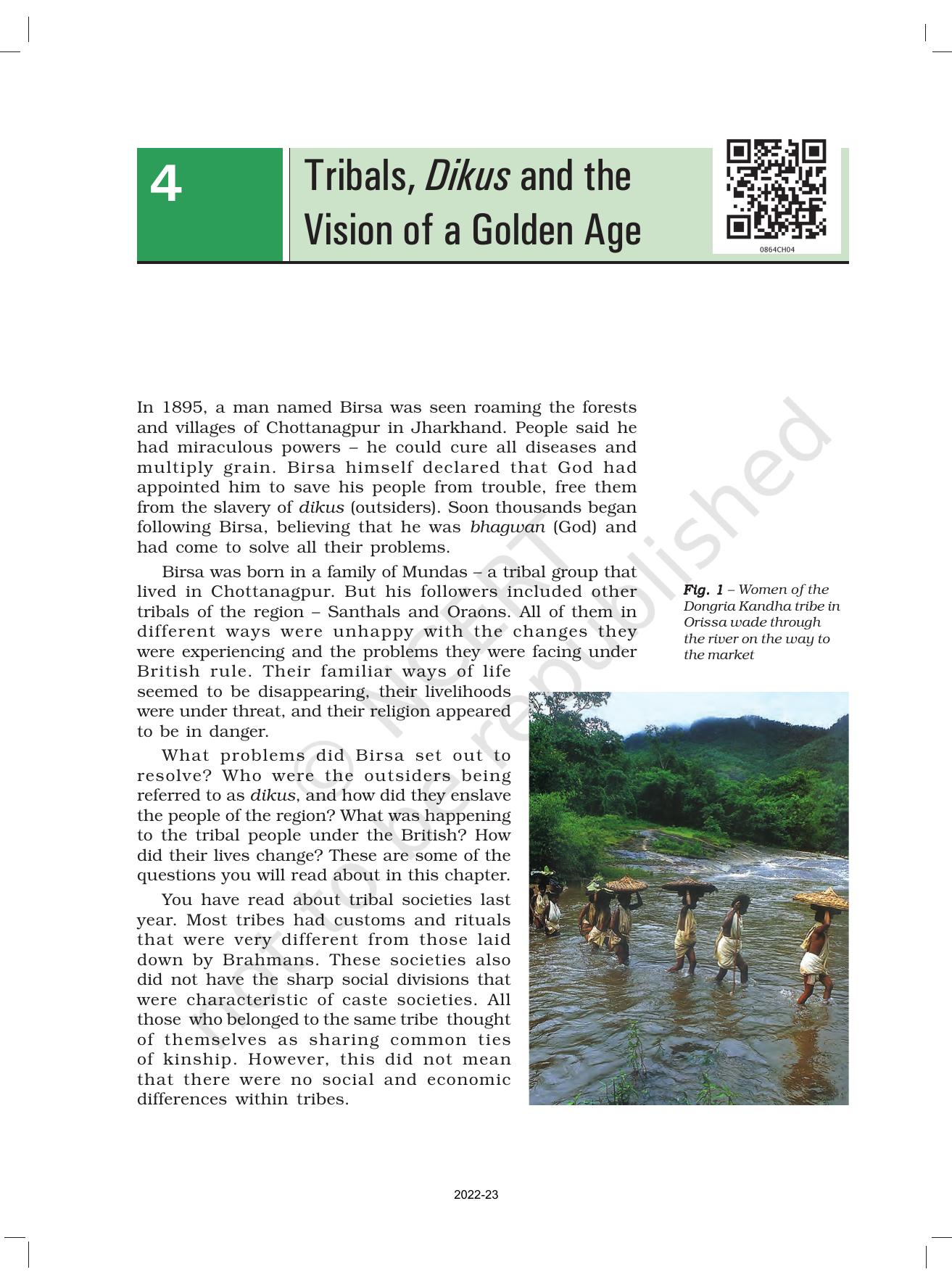 NCERT Book for Class 8 History Chapter 4 Tribals, Dikus and the Vision of a Golden Age - Page 1