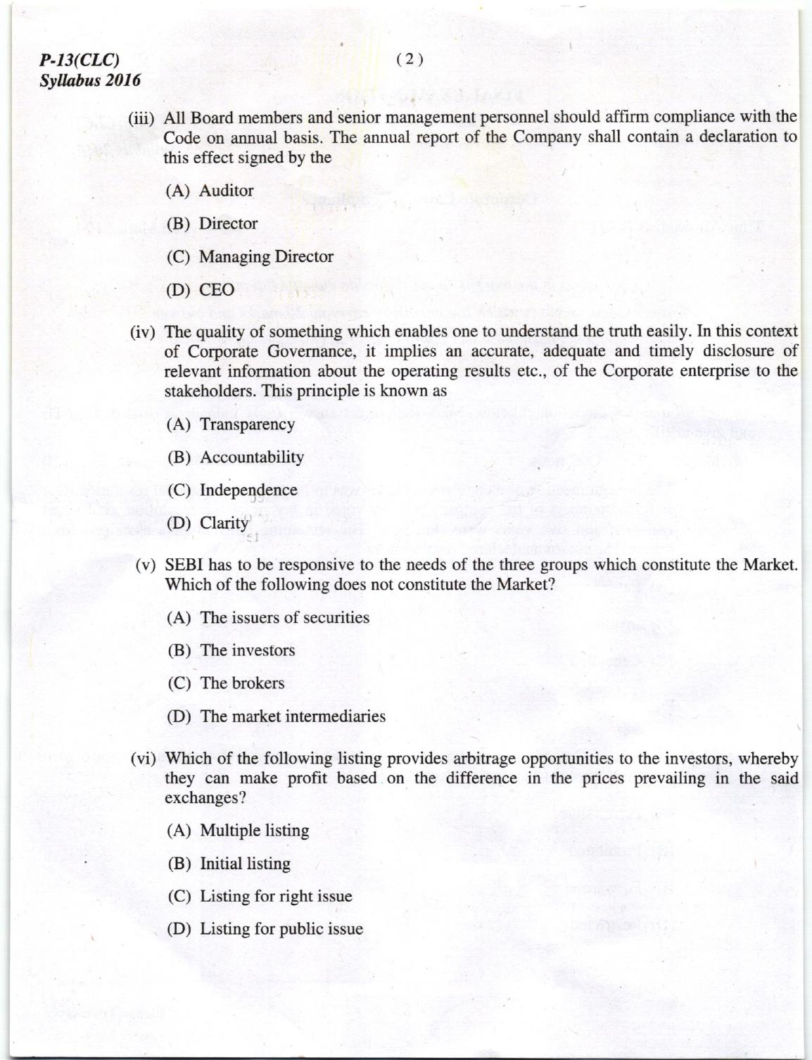 ICMAI Dec 2018 Corporate Laws & Compliance Question Paper (Final) - Page 2