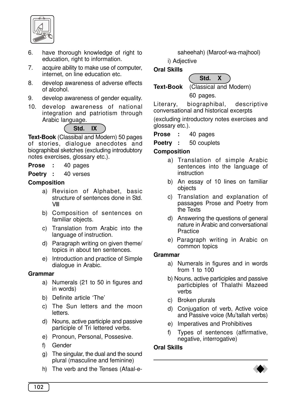 Maharashtra SSC Arabic Syllabus - Page 2