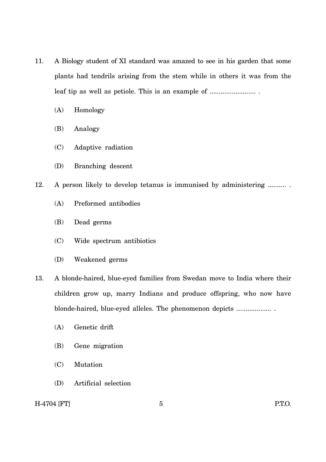 Goa Board Class 12 Biology (November 2022) Question Paper - Page 5